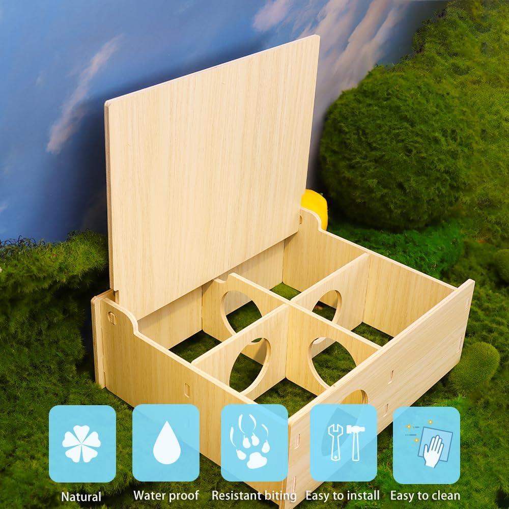 Túnel de Madera para Hámster Kcrygogo con Tapa Abatible