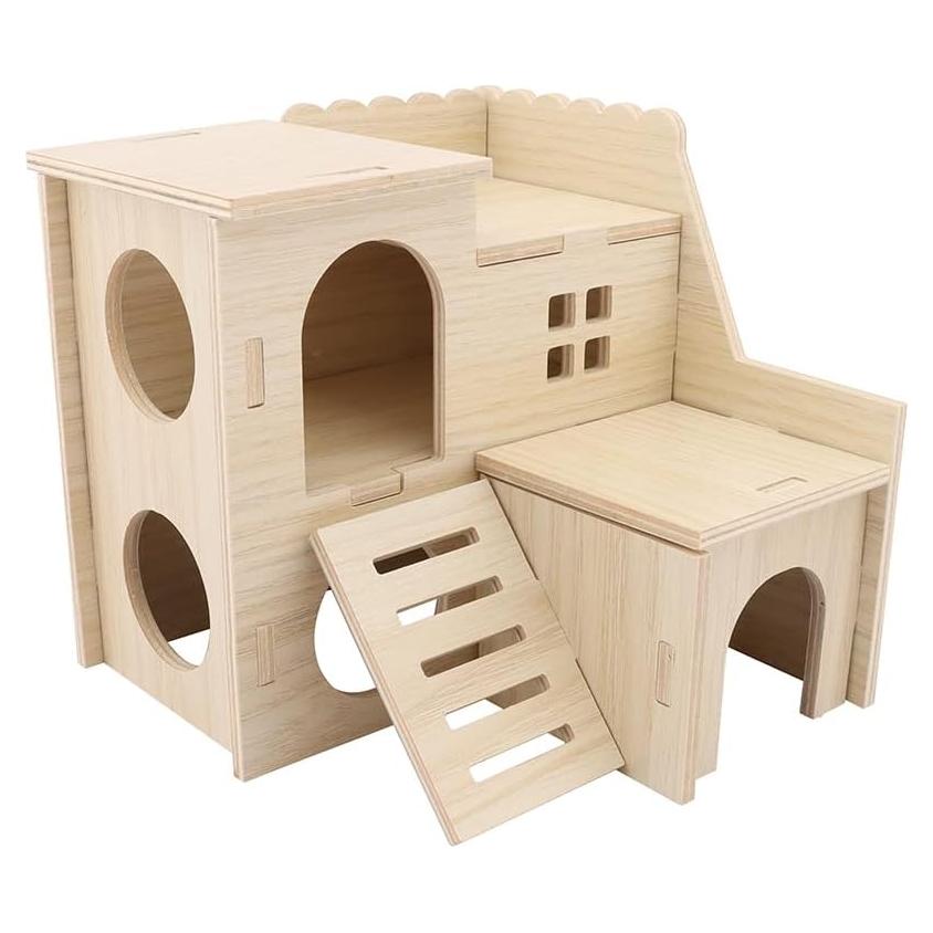 Casa de Madera Laberinto Kcrygogo para Hámster Pequeño 15cm