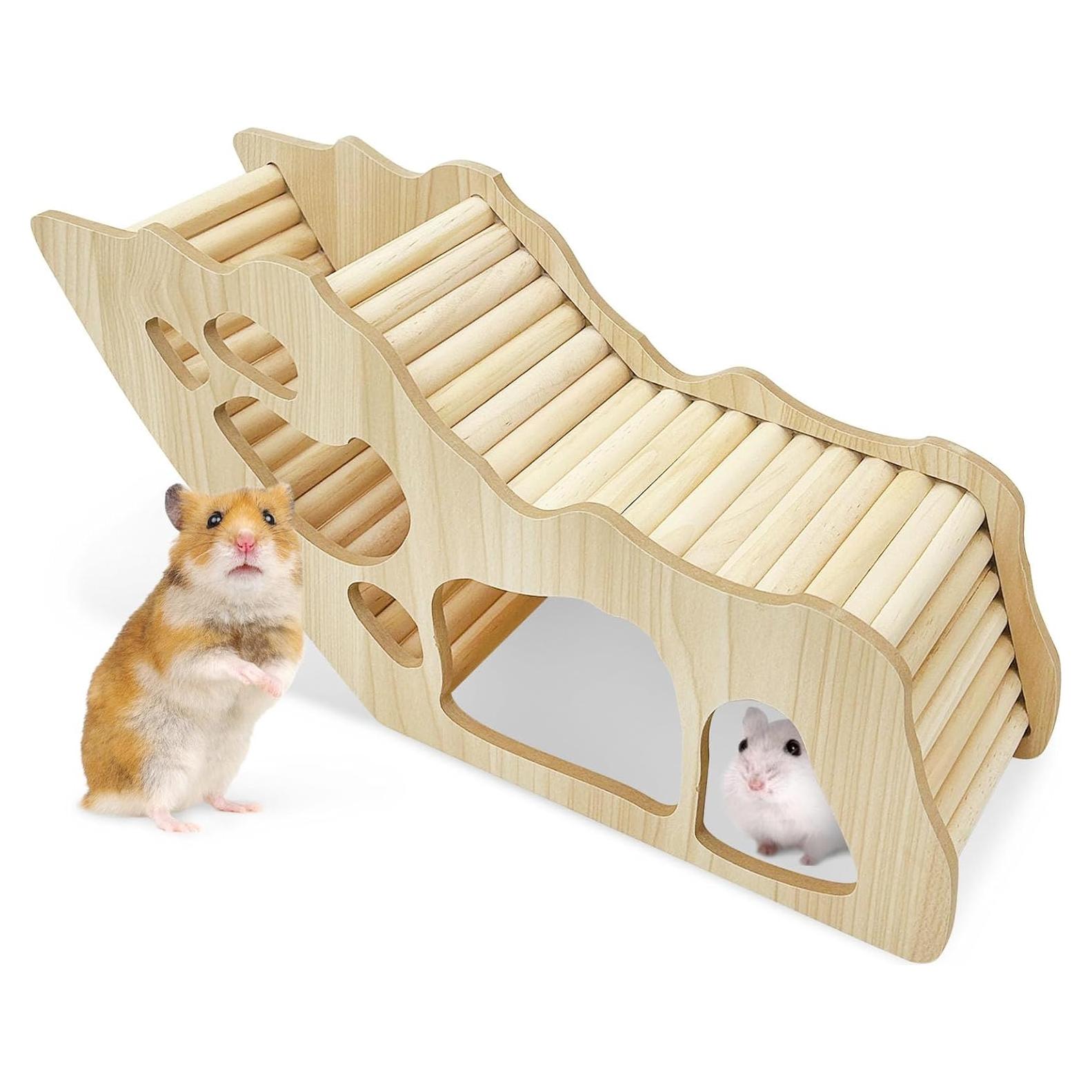 Escalera de Escalada para Hámster PINVNBY - Túnel de Madera 33x10.5x15cm