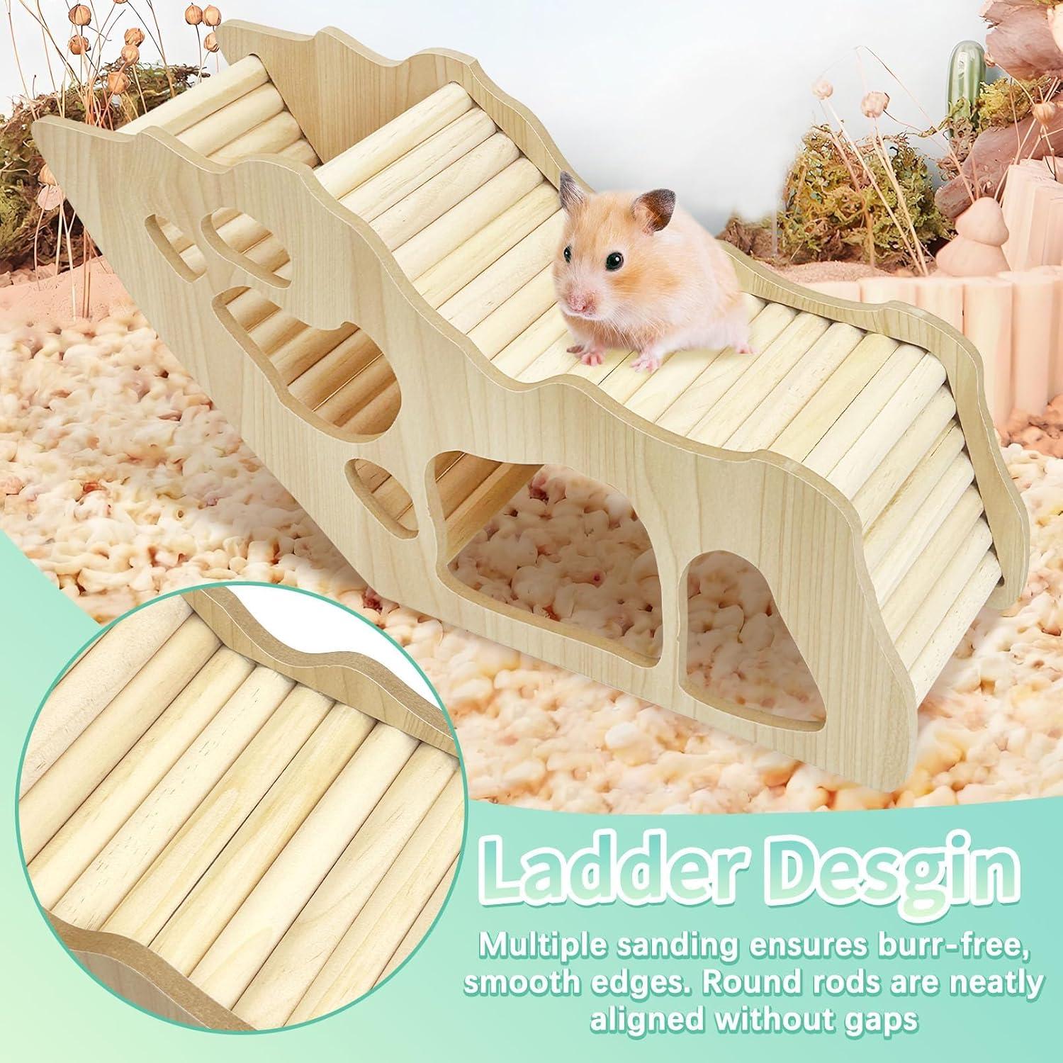 Escalera de Escalada para Hámster PINVNBY - Túnel de Madera 33x10.5x15cm