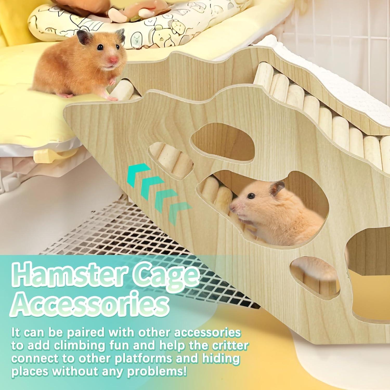 Escalera de Escalada para Hámster PINVNBY - Túnel de Madera 33x10.5x15cm