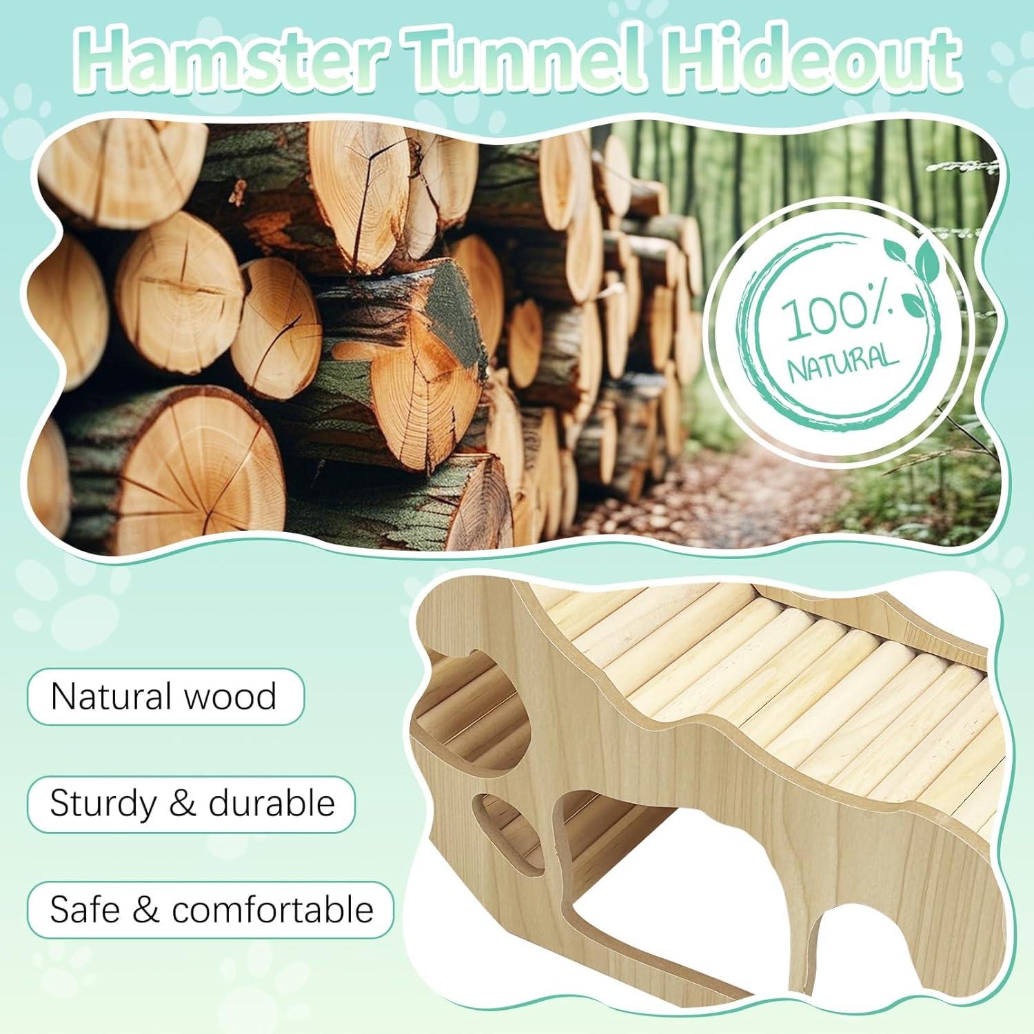 Escalera de Escalada para Hámster PINVNBY - Túnel de Madera 33x10.5x15cm