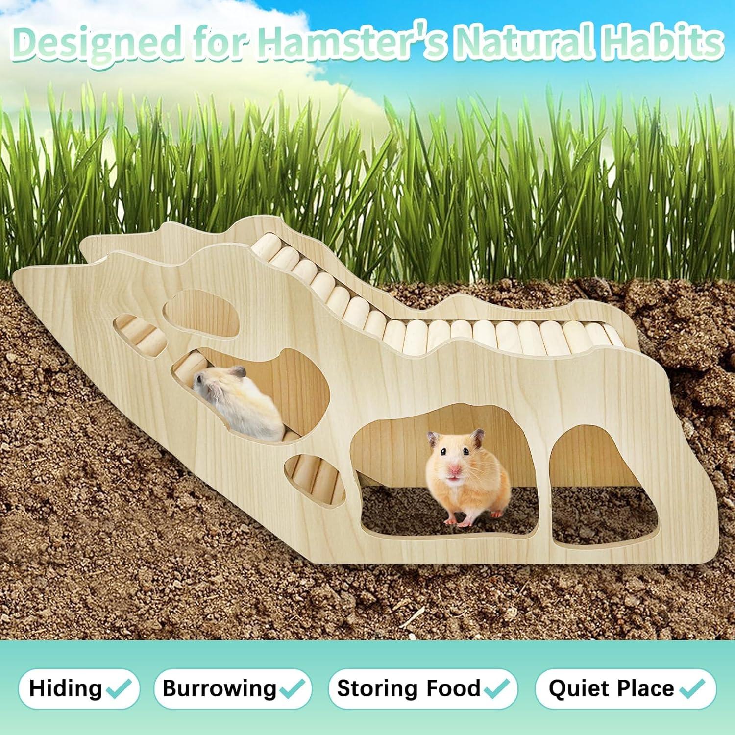 Escalera de Escalada para Hámster PINVNBY - Túnel de Madera 33x10.5x15cm