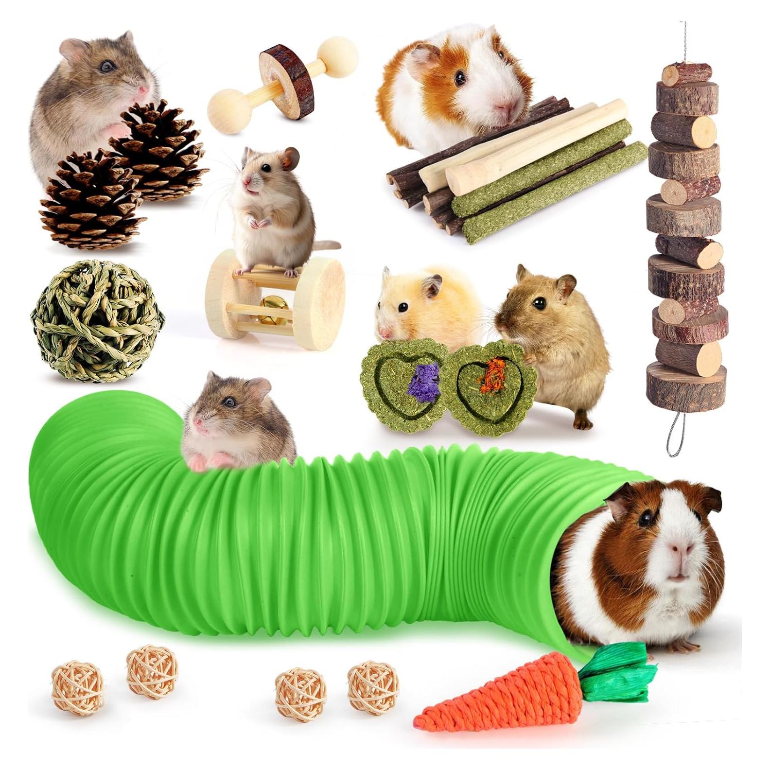 Set de Juguetes para Hámster Kyouki - 24 Accesorios Verde