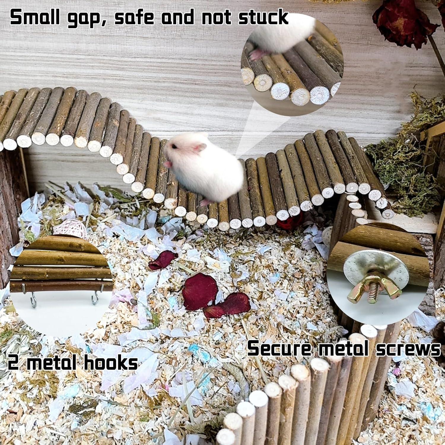 Puente de Madera Flexible BLSMU 40x10 cm para Hámsters y Roedores