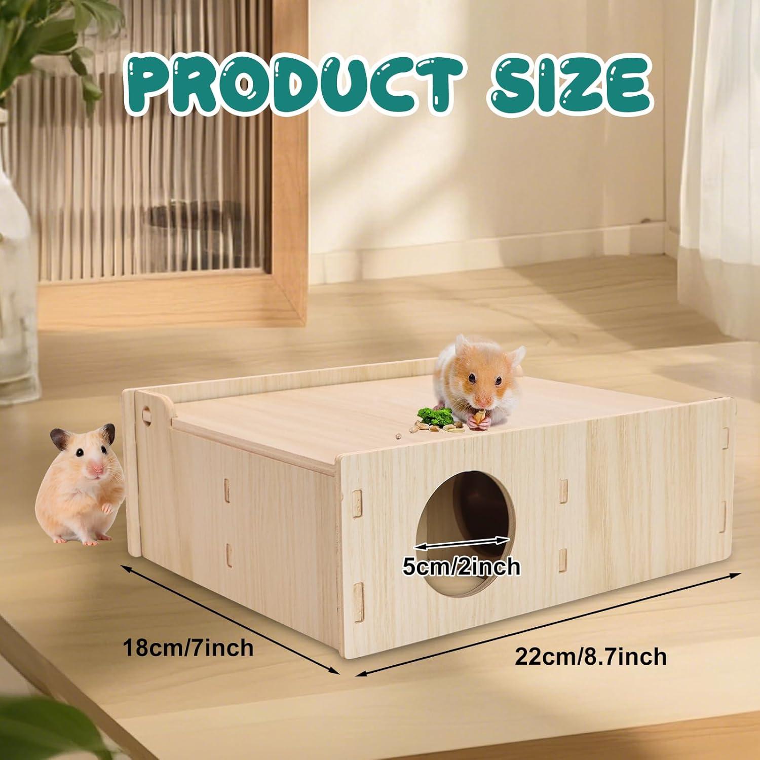 Túnel de Madera para Hámster Yasdyri - Refugio y Juguete 22x20cm