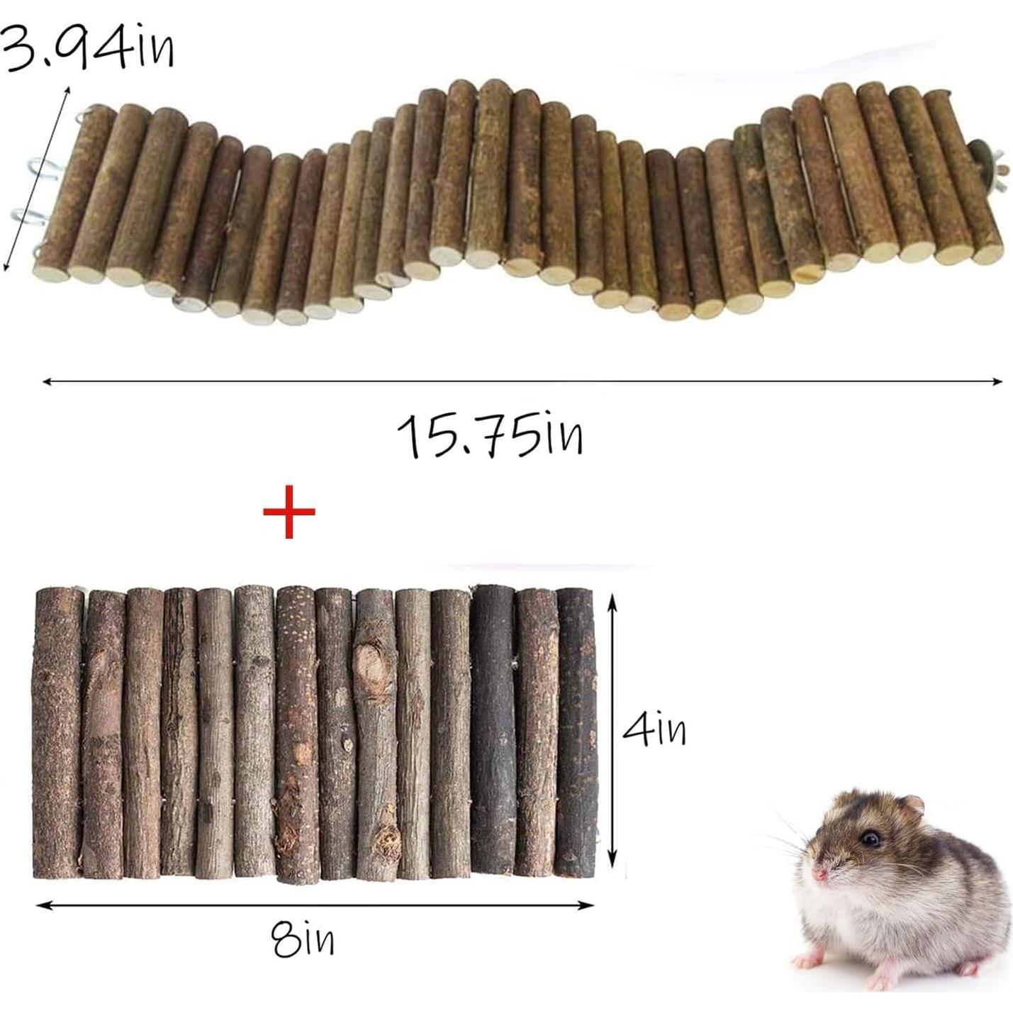Escalera de Madera para Hámster Hamiledyi 2 Piezas 40x10 cm
