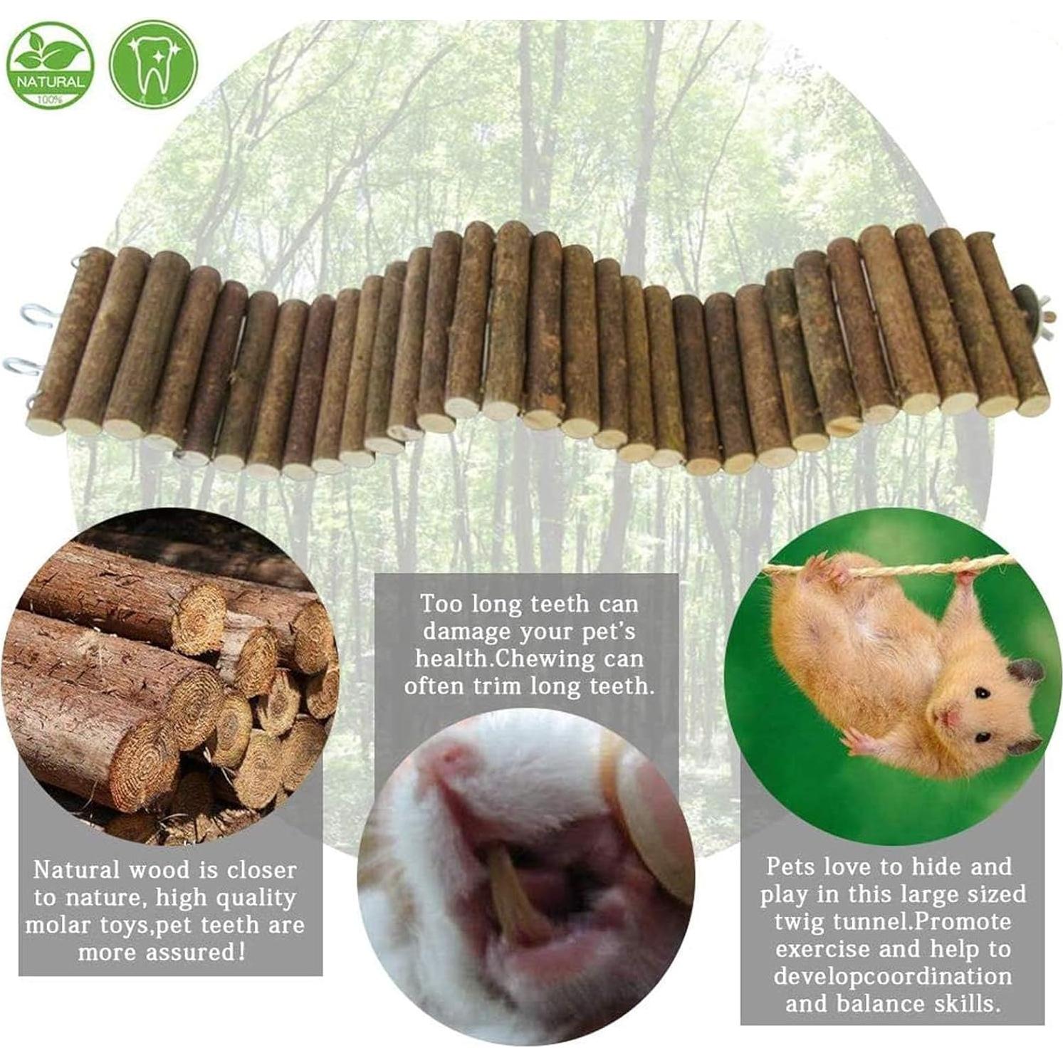 Escalera de Madera para Hámster Hamiledyi 2 Piezas 40x10 cm