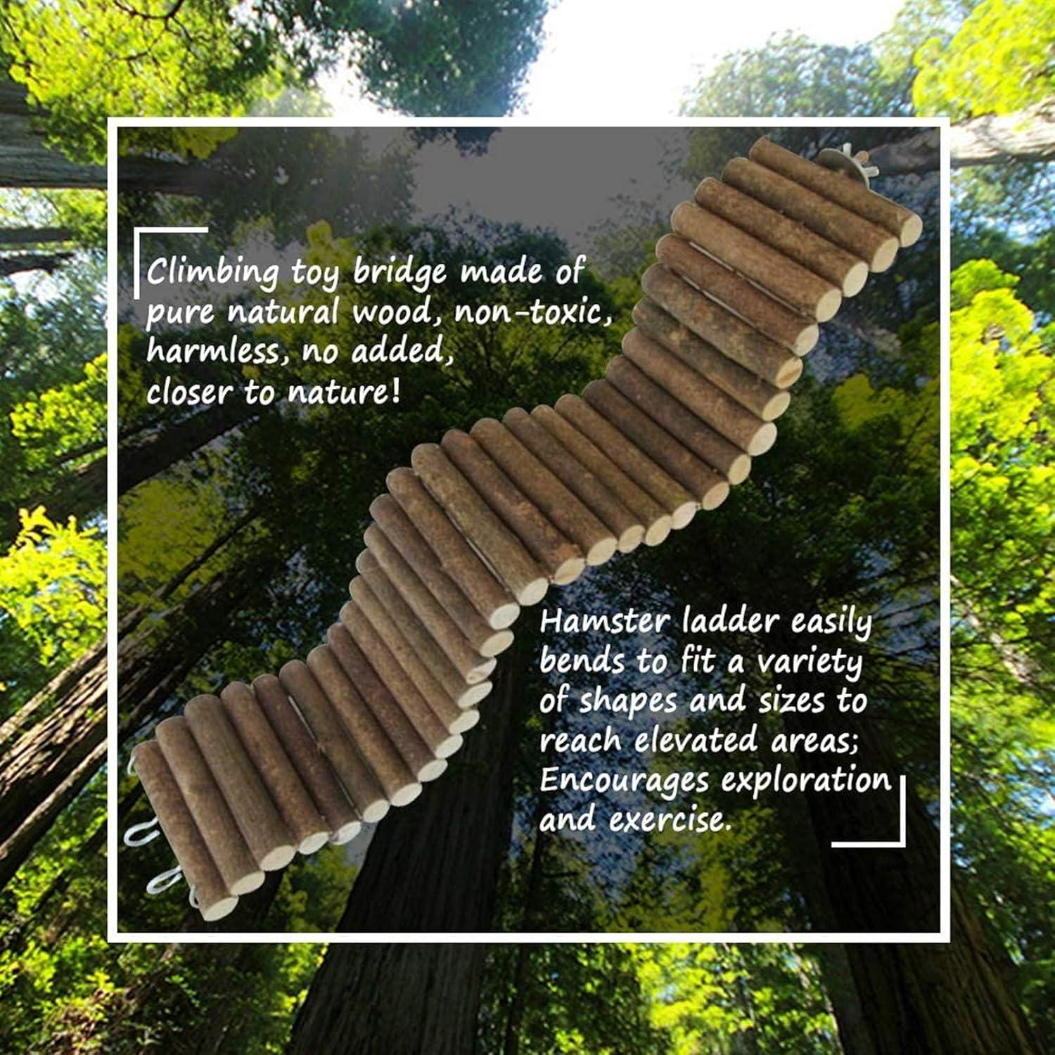 Escalera de Madera para Hámster Hamiledyi 2 Piezas 40x10 cm