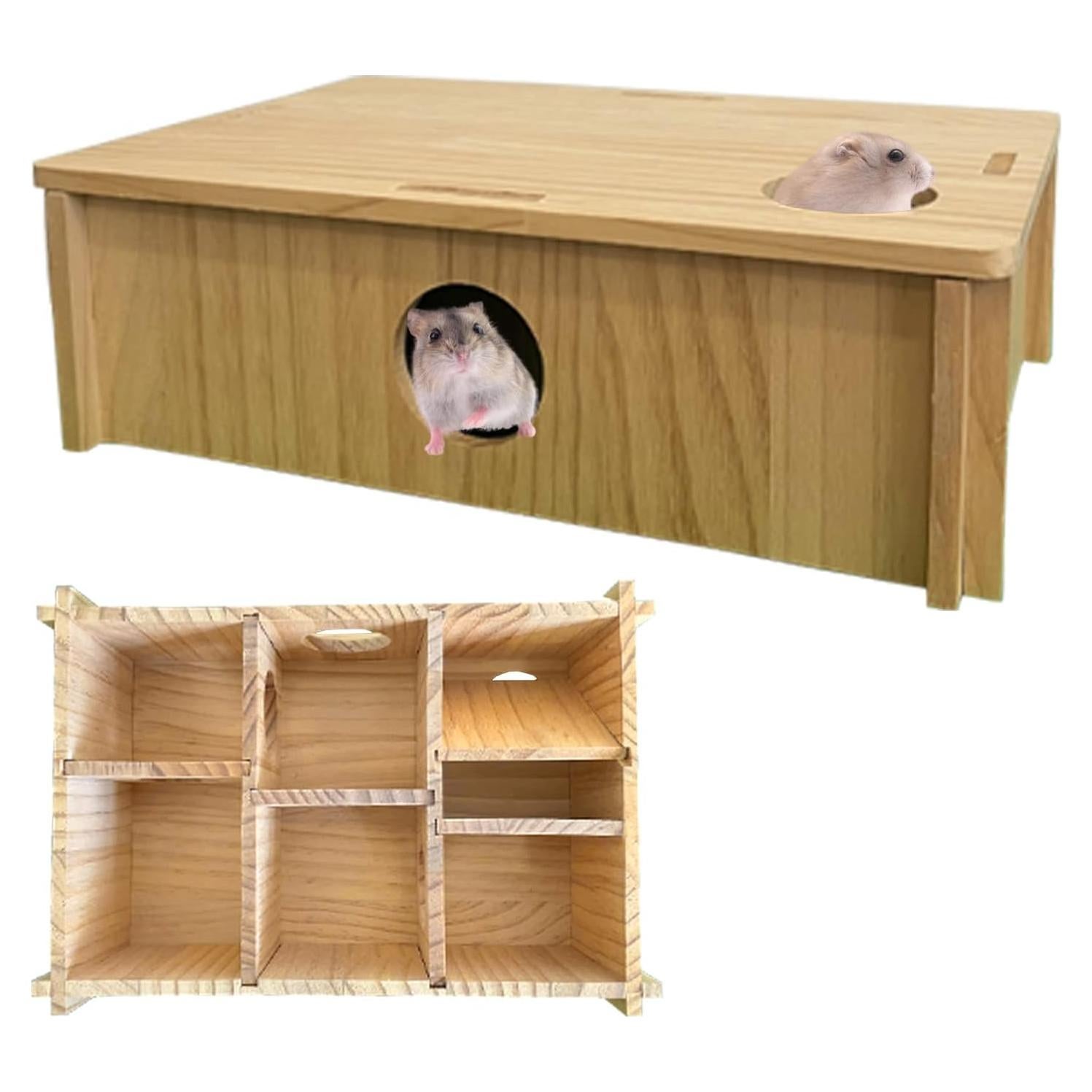 Casa de Hámster MUYG con Laberinto de Madera 32x22cm