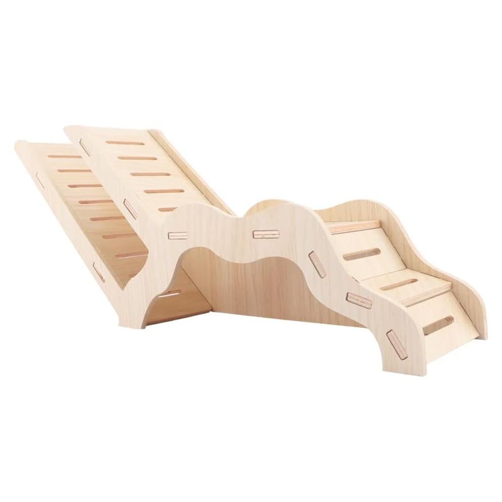 Conjunto de Exploración para Hámster Sirio Grande - Túnel de Madera Natural