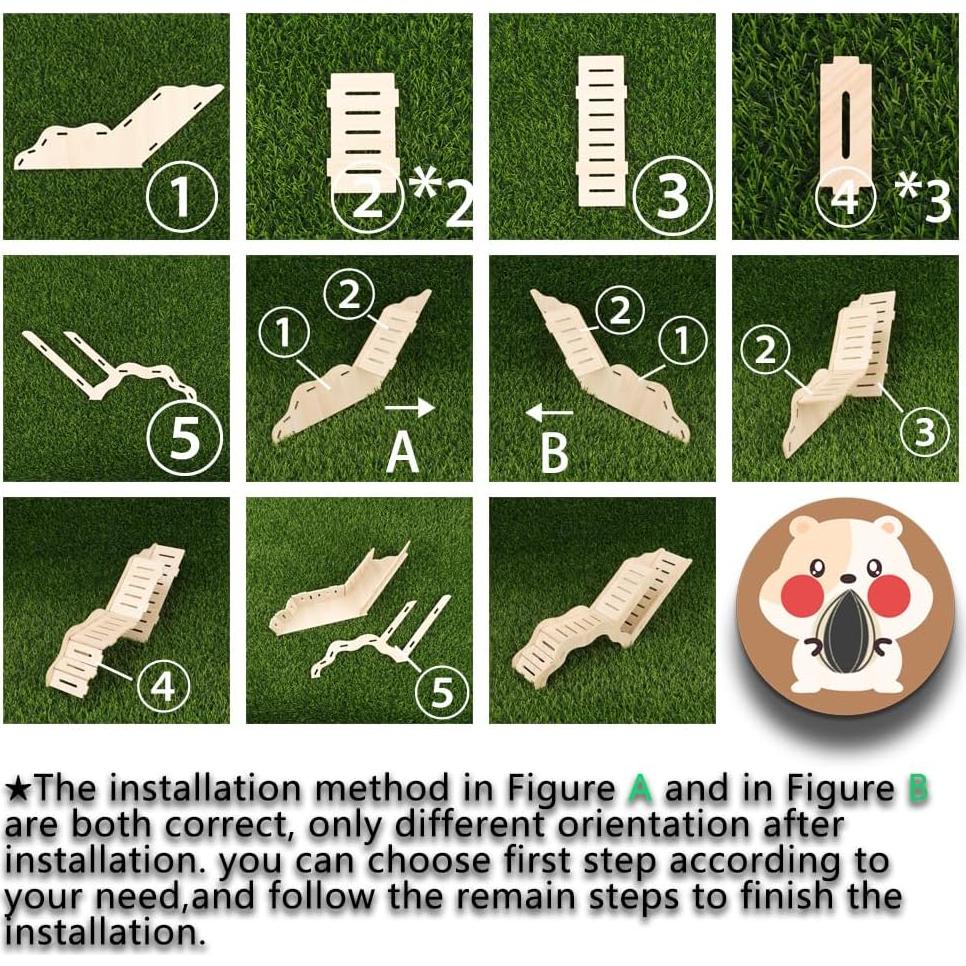 Conjunto de Exploración para Hámster Sirio Grande - Túnel de Madera Natural