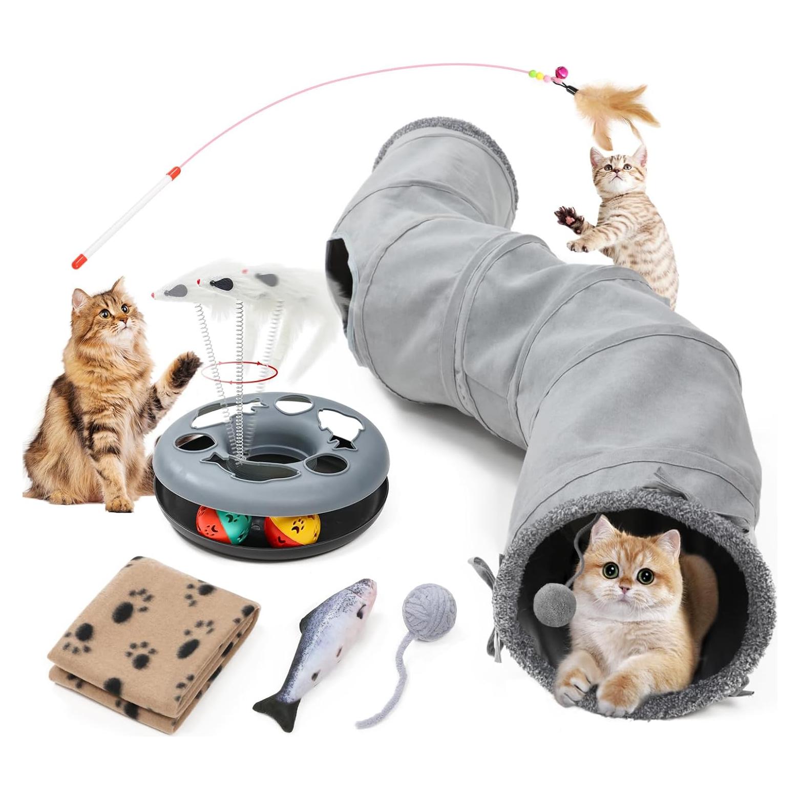 Túnel para Gatos TSEB4TEP 116.84 cm Plegable Interactivo