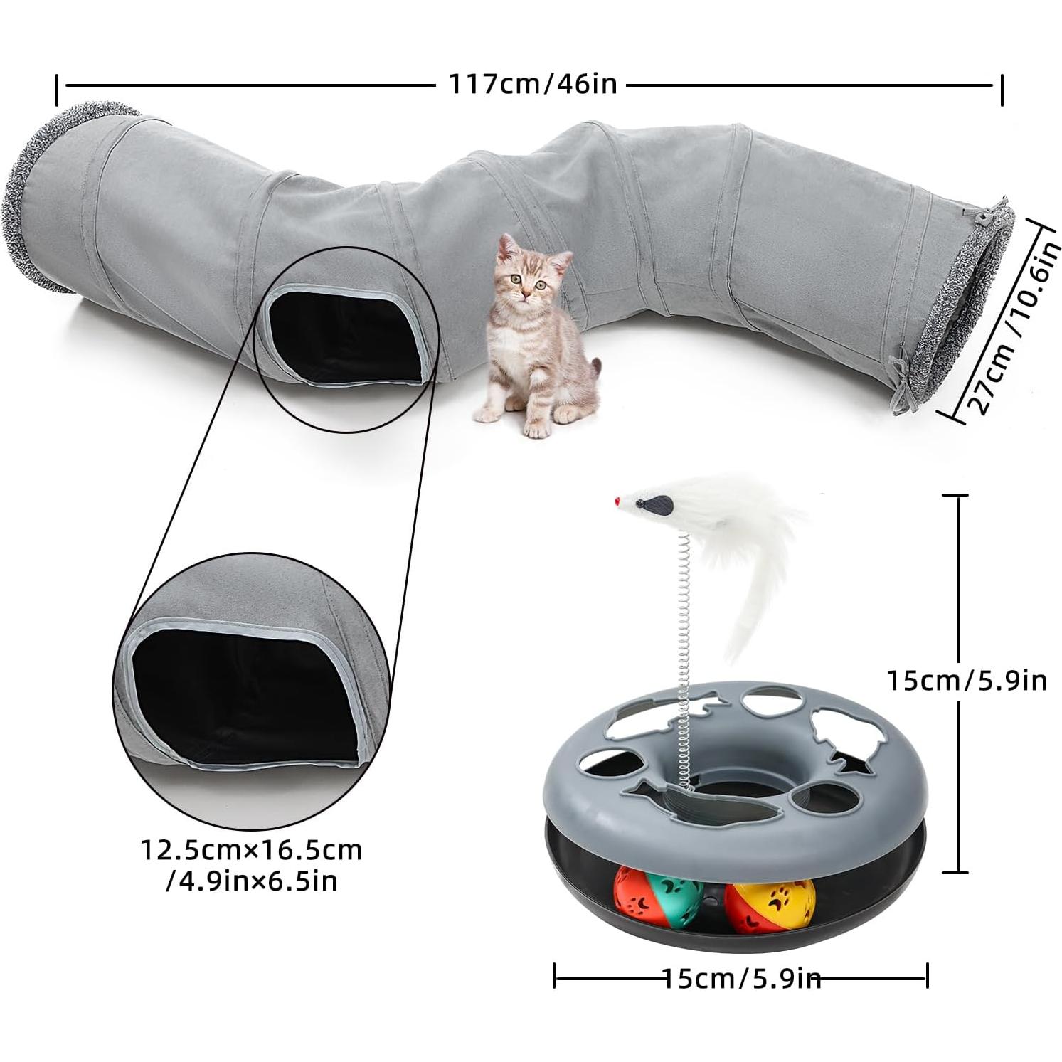 Túnel para Gatos TSEB4TEP 116.84 cm Plegable Interactivo
