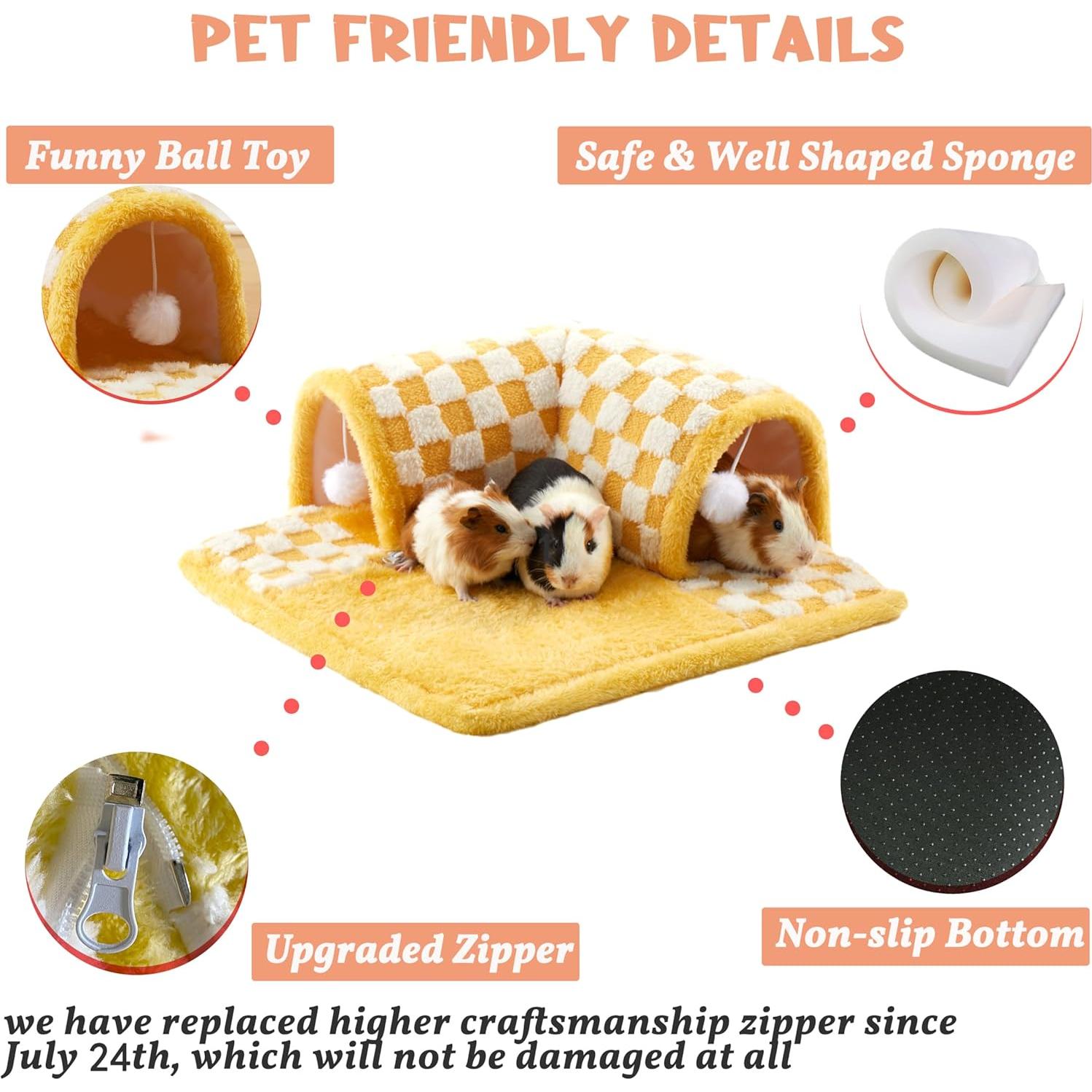 Túnel para Cobayas Jevnd Amarillo, Suave y Antideslizante