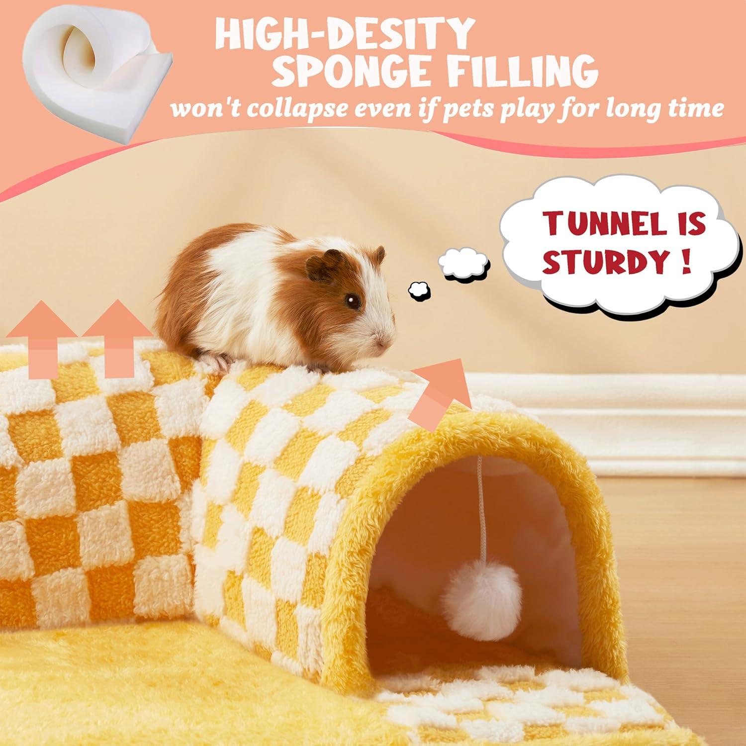 Túnel para Cobayas Jevnd Amarillo, Suave y Antideslizante