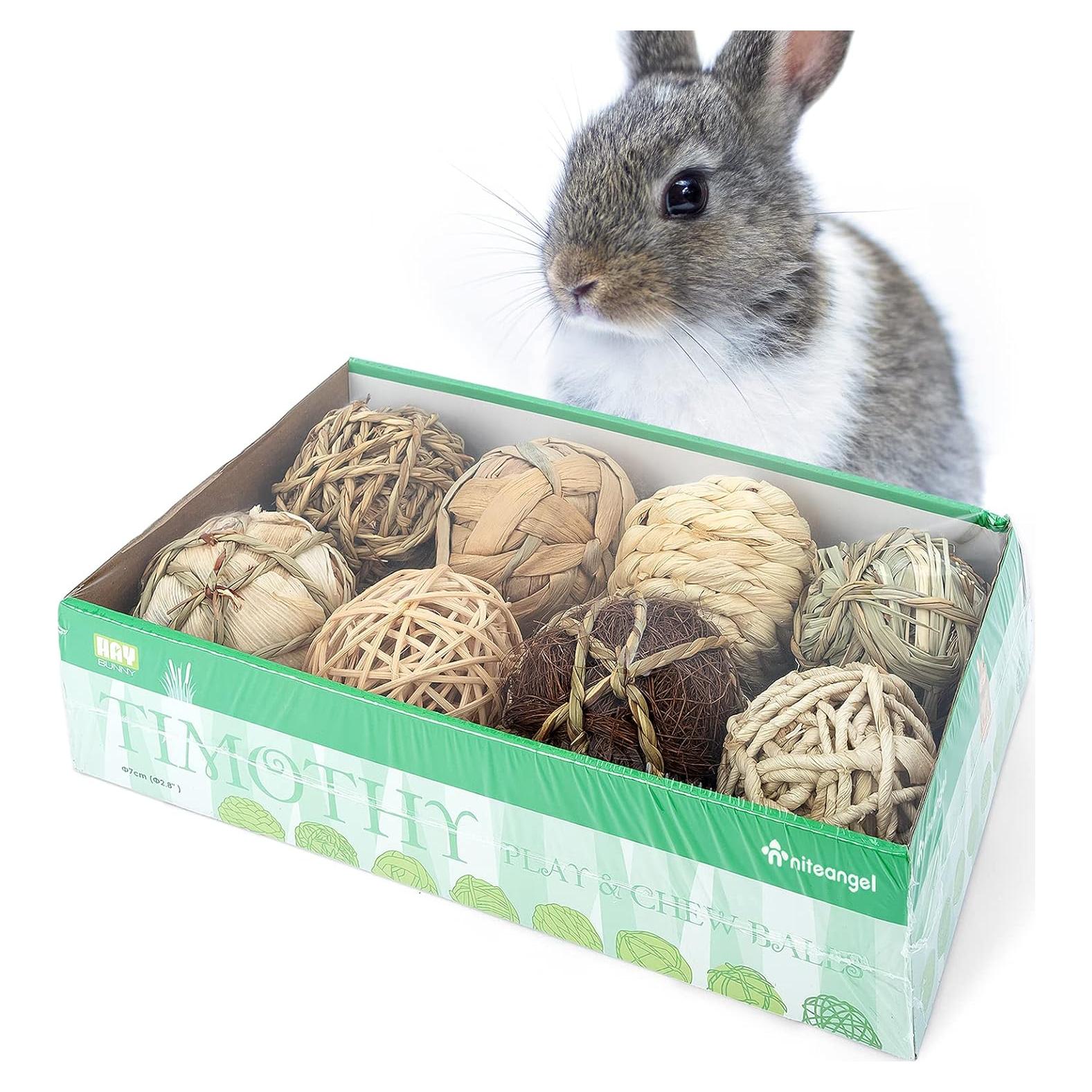 Pelotas de Masticar Naturales Niteangel para Conejos y Roedores