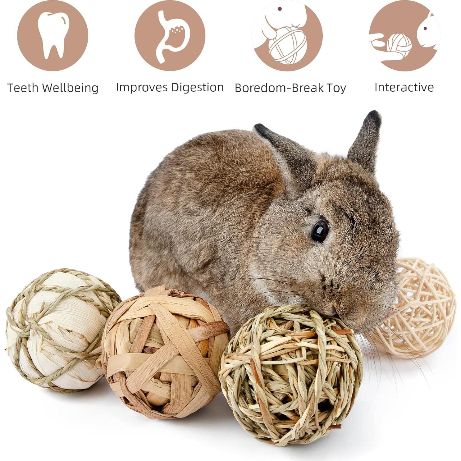 Pelotas de Masticar Naturales Niteangel para Conejos y Roedores