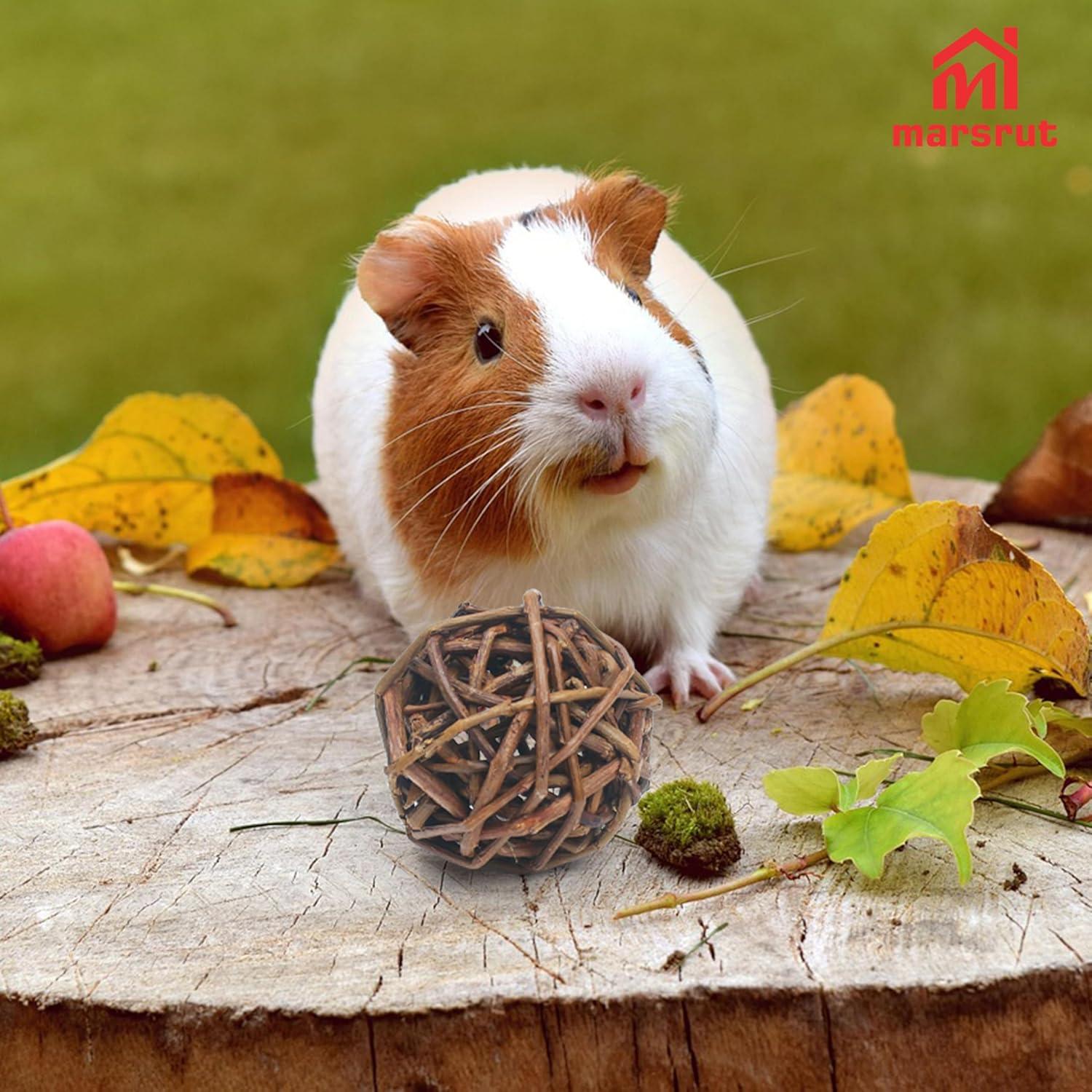 9 Bolas de Mimbre Natural para Mascotas - Juguetes de Masticar