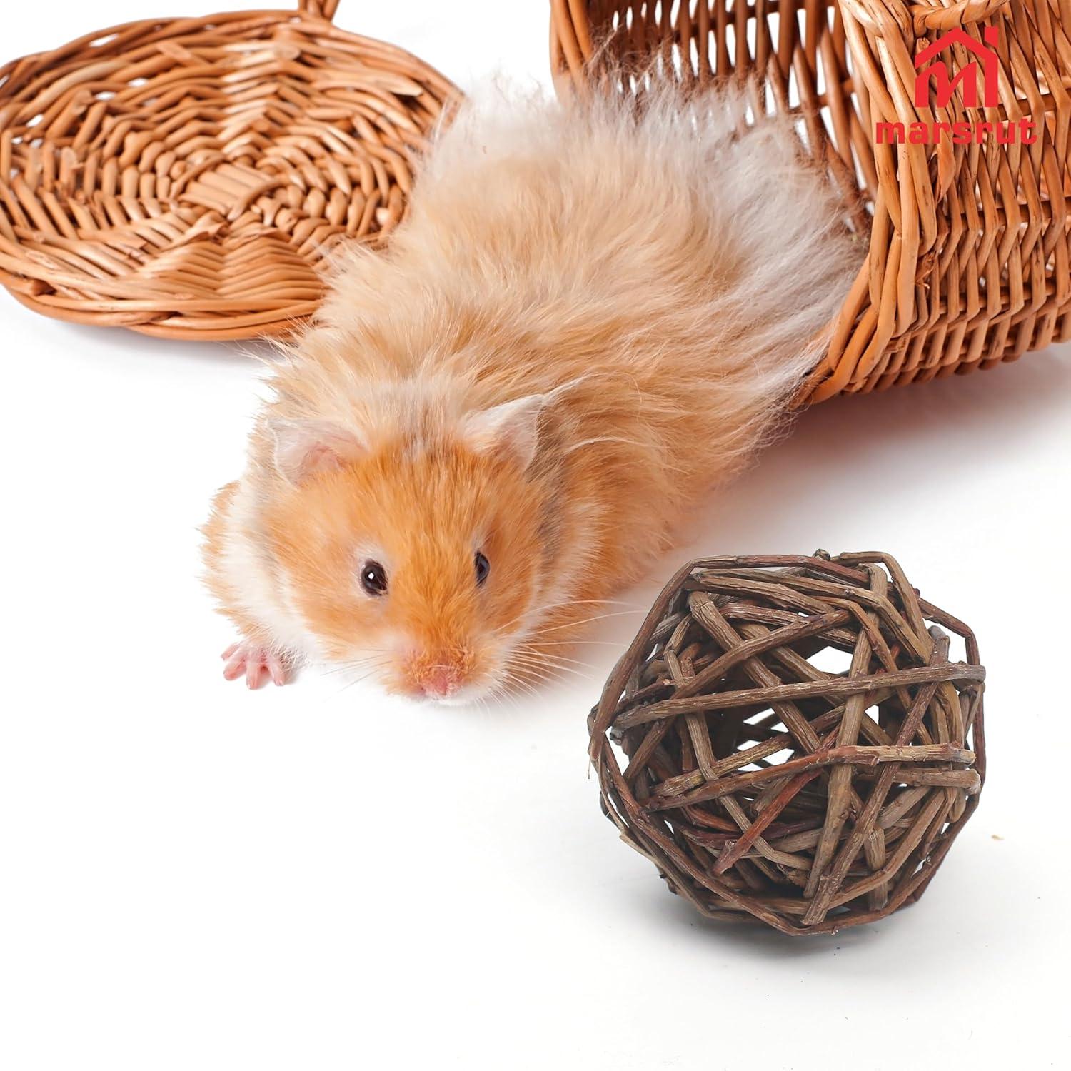 9 Bolas de Mimbre Natural para Mascotas - Juguetes de Masticar