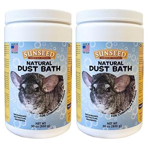 Baño de Polvo Natural Sunseed para Chinchillas - 2 Paquetes 850g