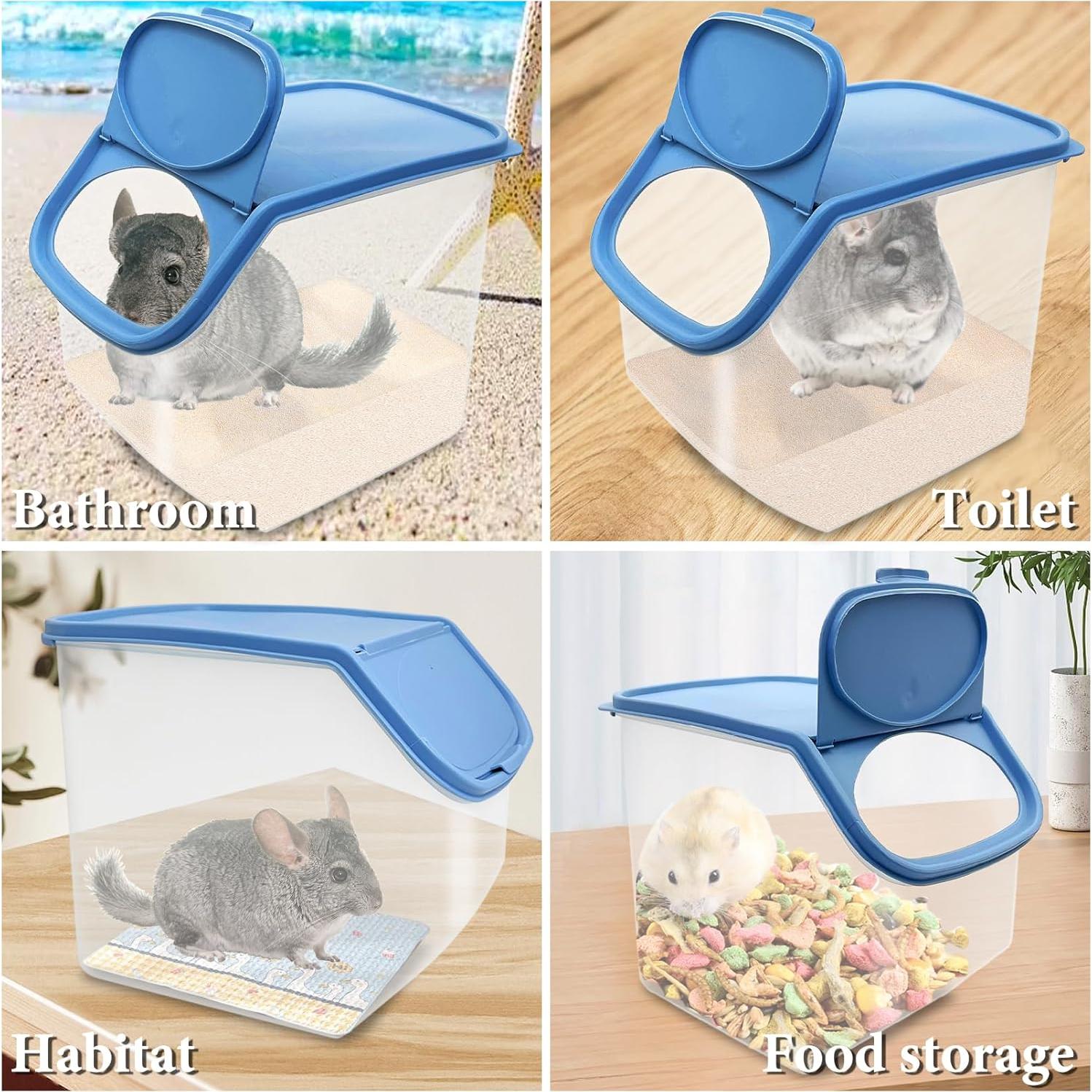 Contenedor de Baño de Arena Grande BNOSDM para Hámster Azul