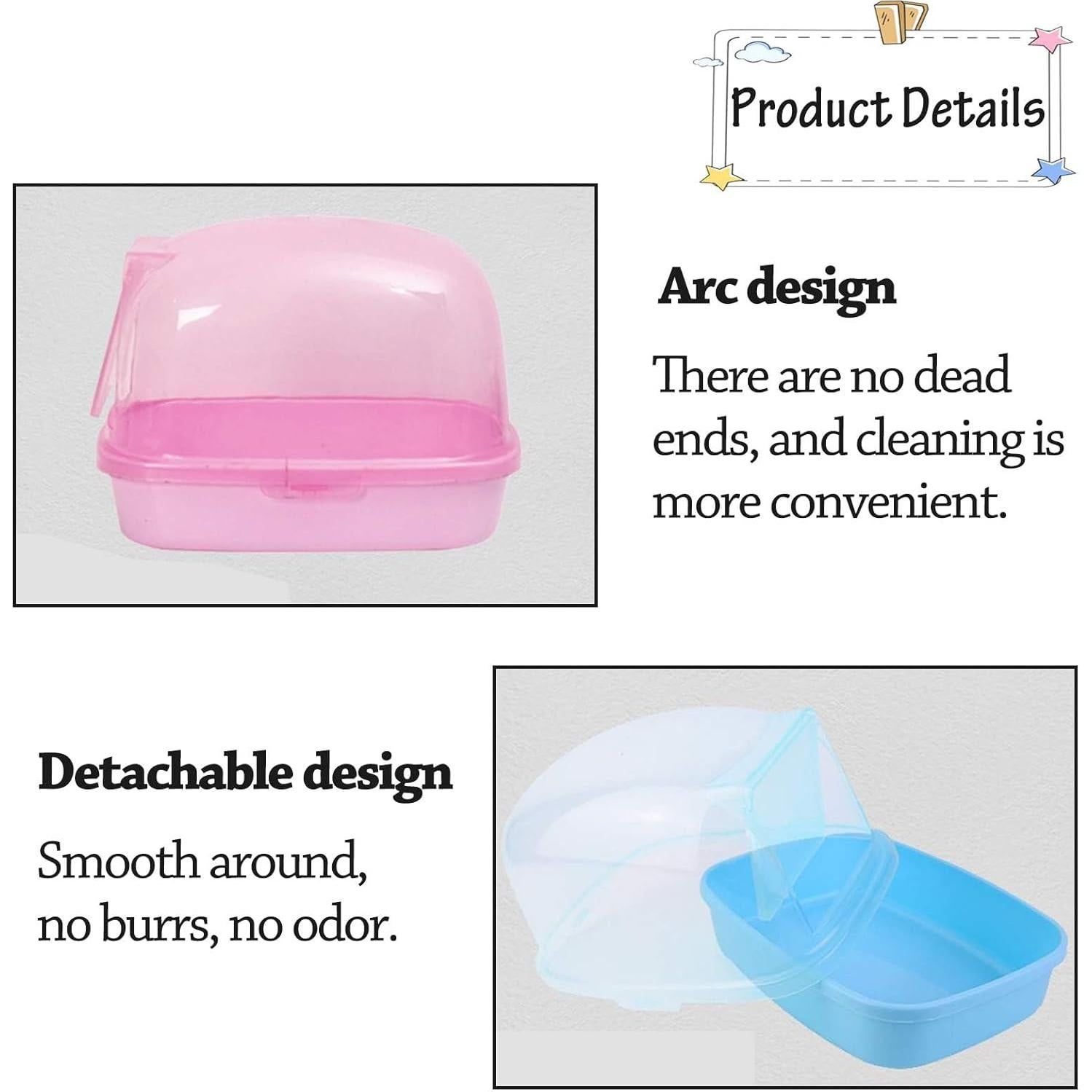 Baño Seco para Hámster Enano Kathson - Arena Plástica Rosa