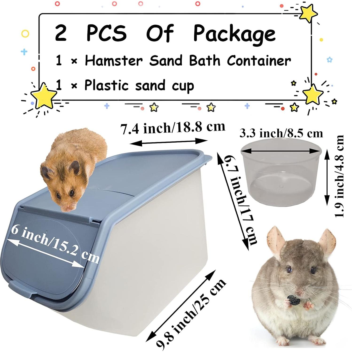Caja de Baño de Arena para Chinchilla PINVNBY 24.89x18.74 cm
