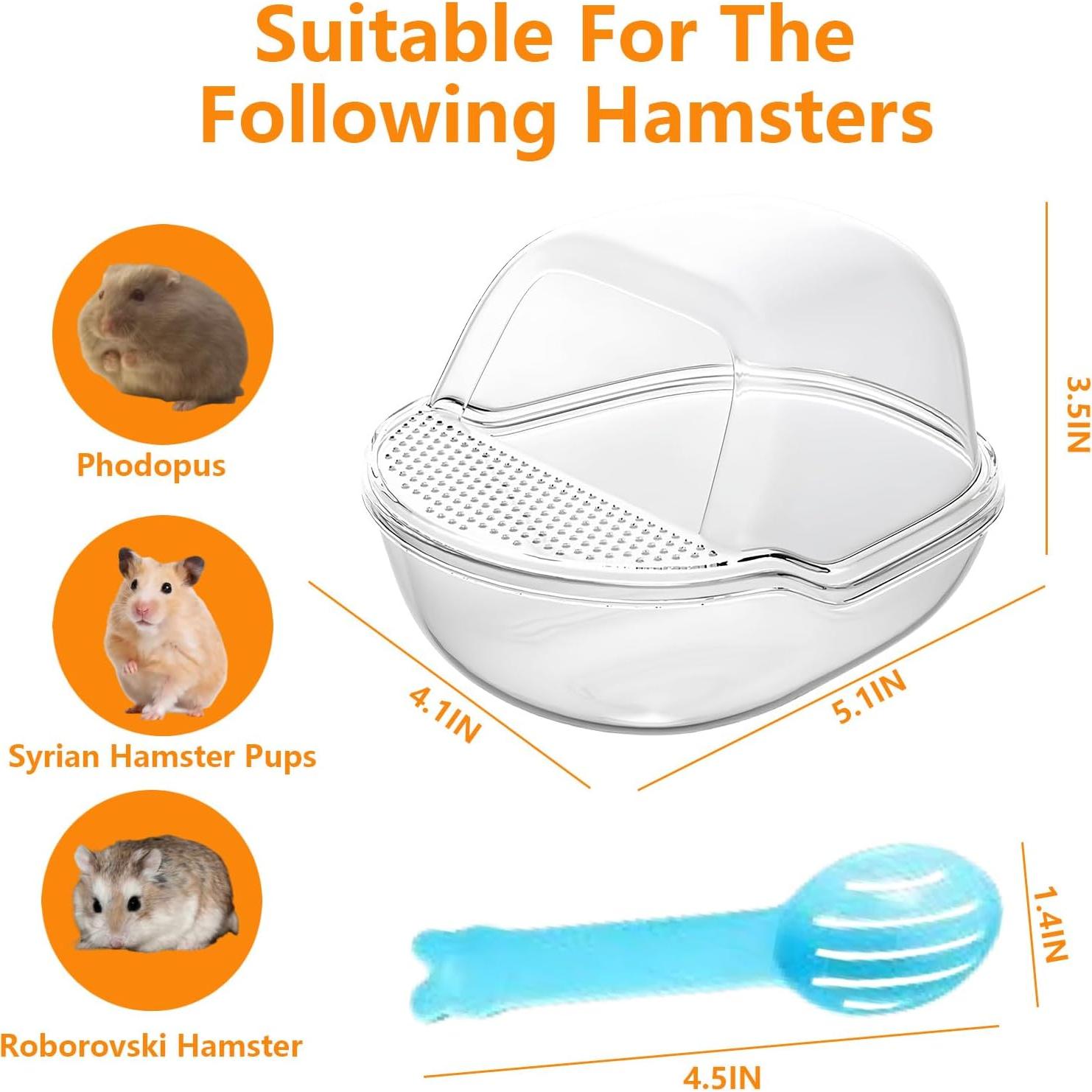 Baño de Arena para Hámster CYUmail 12.7x10.2x8.9 cm