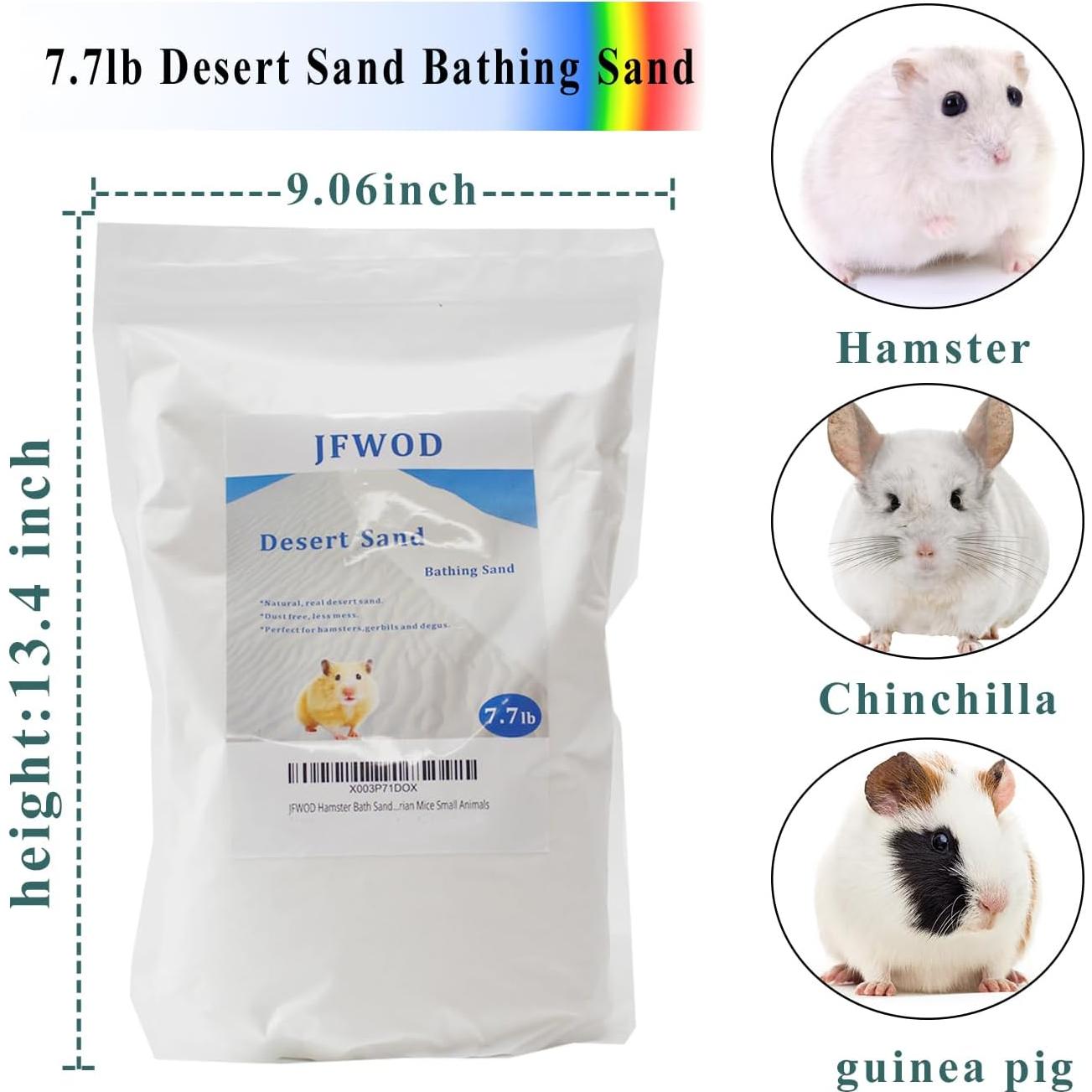 Arena para Baño de Hámster JFWOD 3.49kg Natural Sin Polvo