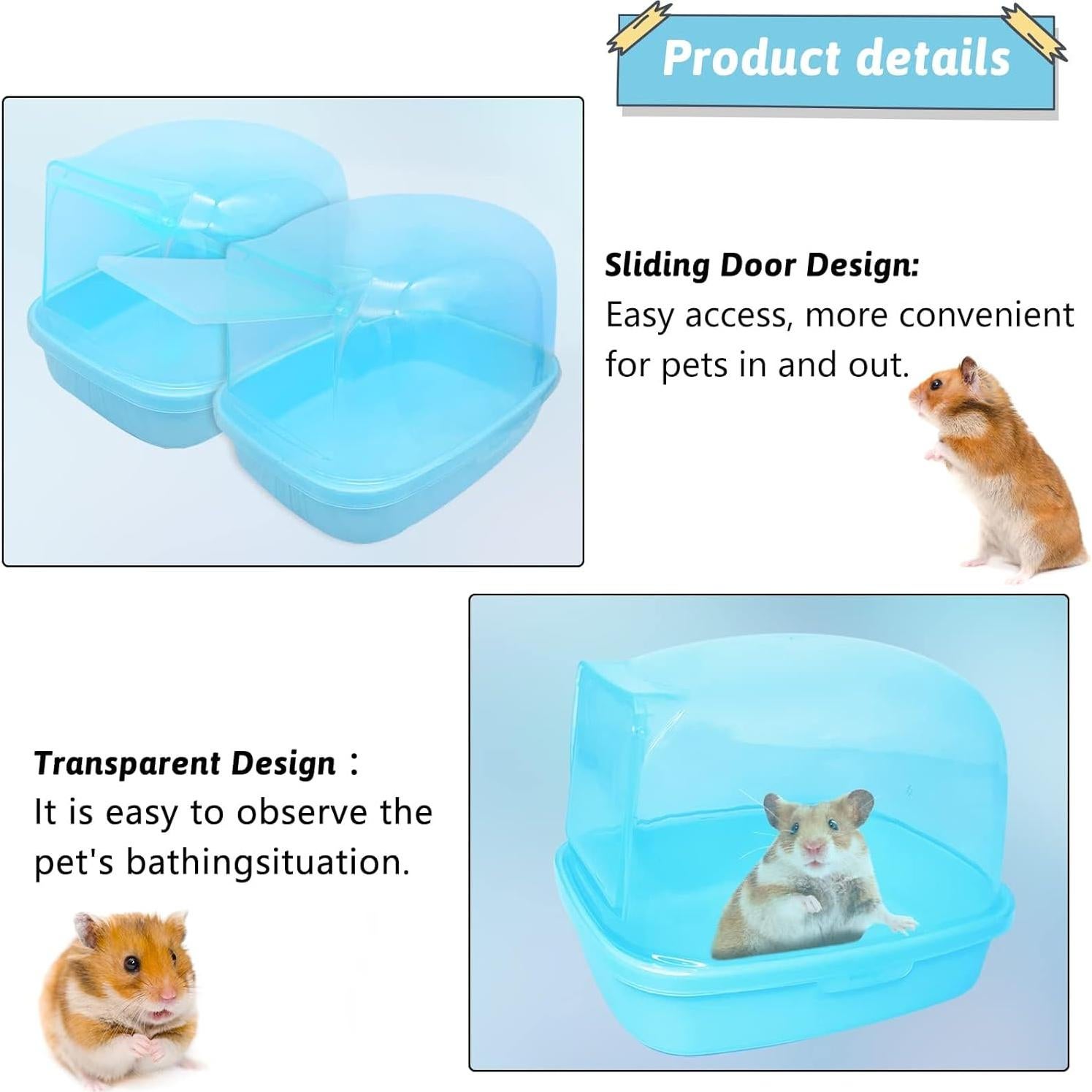 Baño de Arena para Hámster Hamiledyi 23.9x17x17 cm