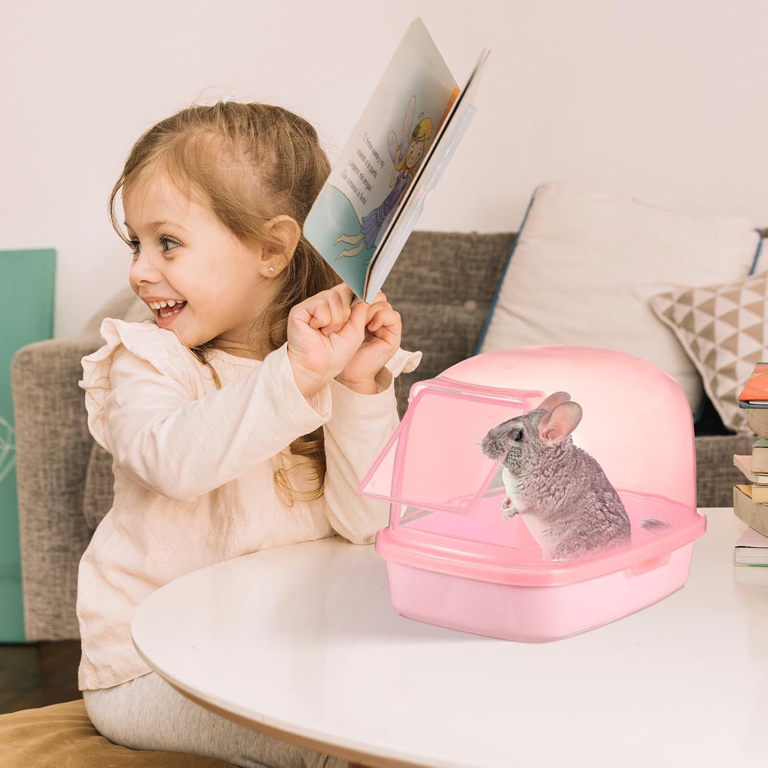 Baño Seco para Hámster Kisangel 9x6cm Plástico Rosa