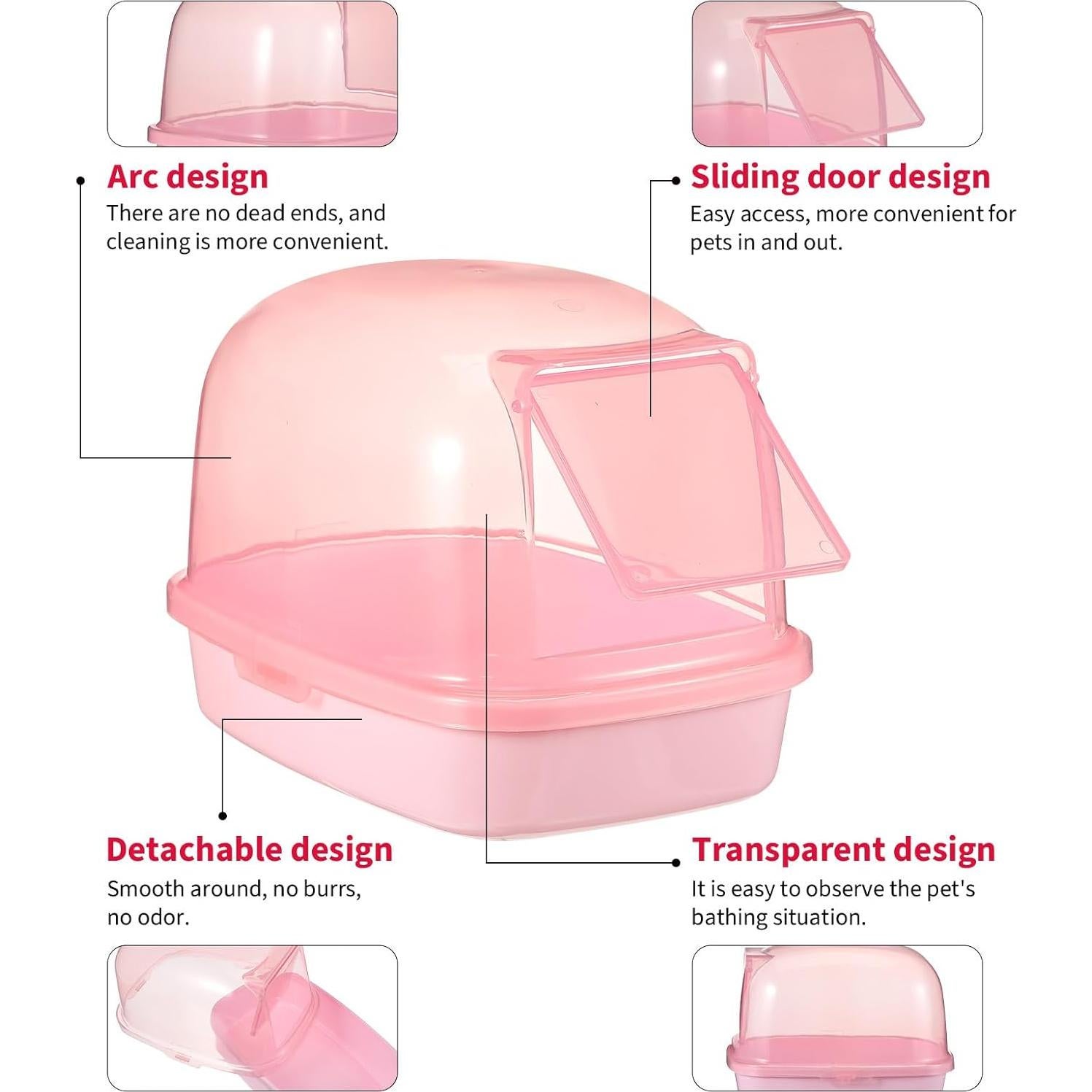 Baño Seco para Hámster Kisangel 9x6cm Plástico Rosa