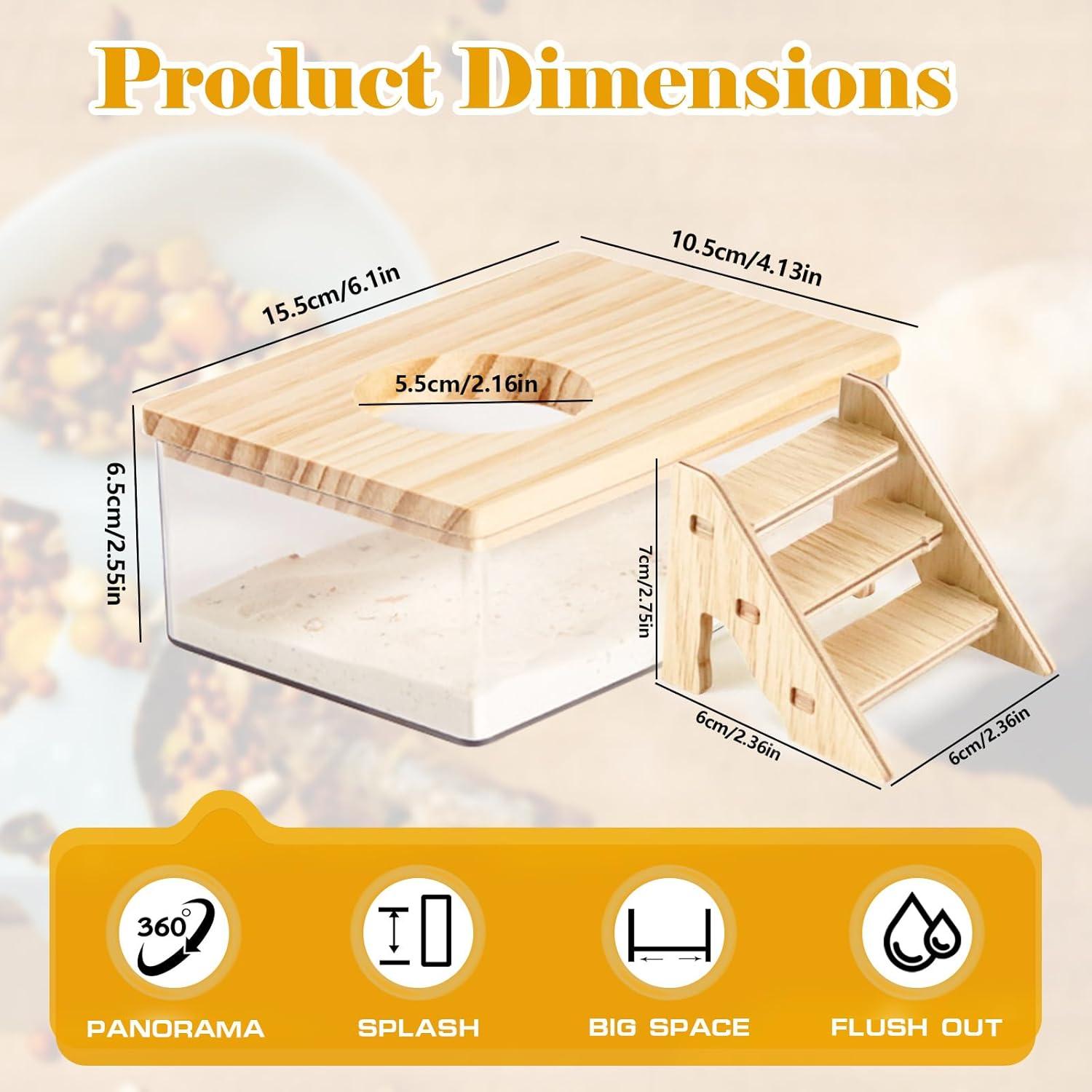 Contenedor de Baño de Arena para Hámster Guleite Rectángulo Pequeño