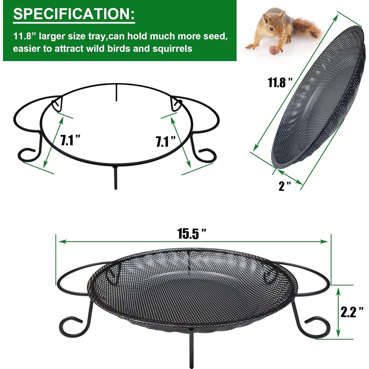 Bandeja Grande para Comedero de Aves CQAIRIOU 30 cm Acero Inoxidable