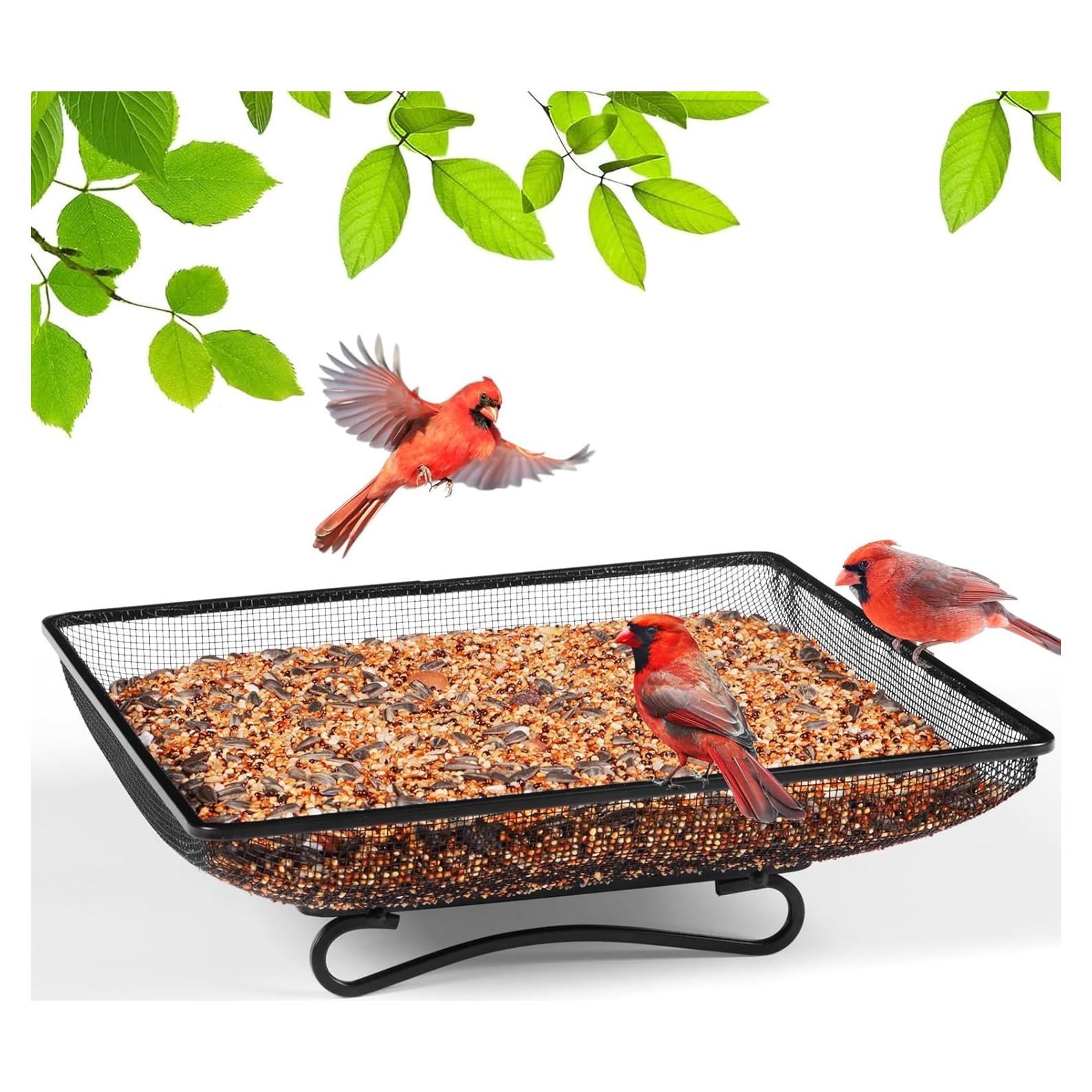 Bandeja Alimentador de Aves MIXXIDEA 28x28 cm Metal Duradero