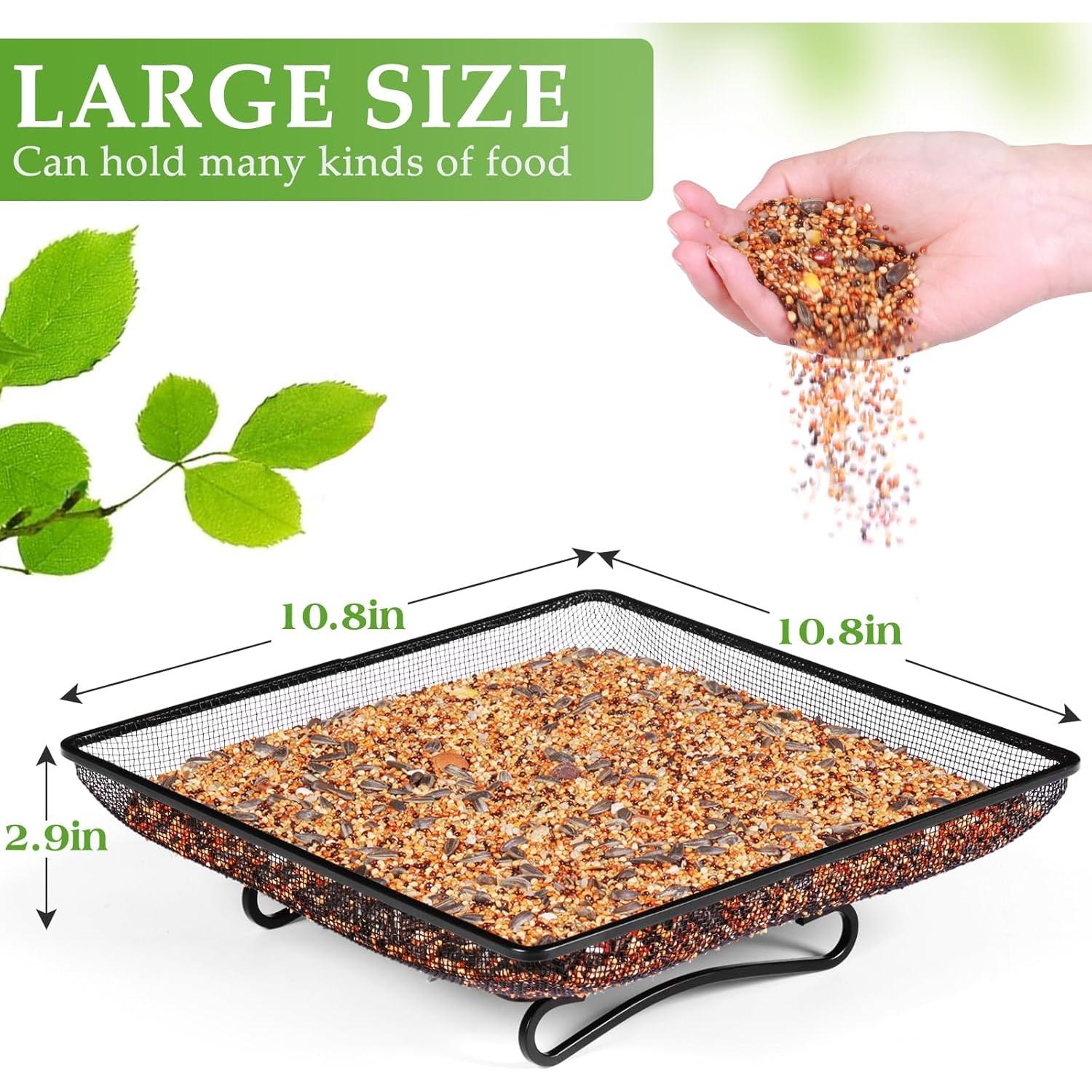 Bandeja Alimentador de Aves MIXXIDEA 28x28 cm Metal Duradero