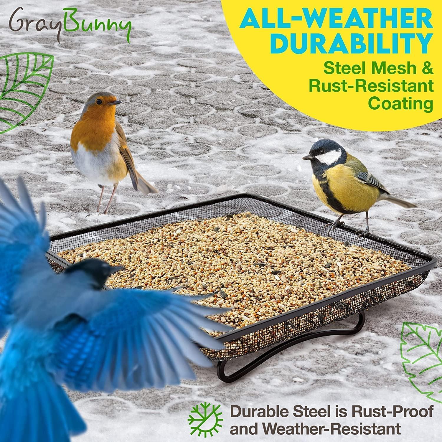 Bandeja Alimentadora de Aves Gray Bunny 27.3x27.3 cm Metal