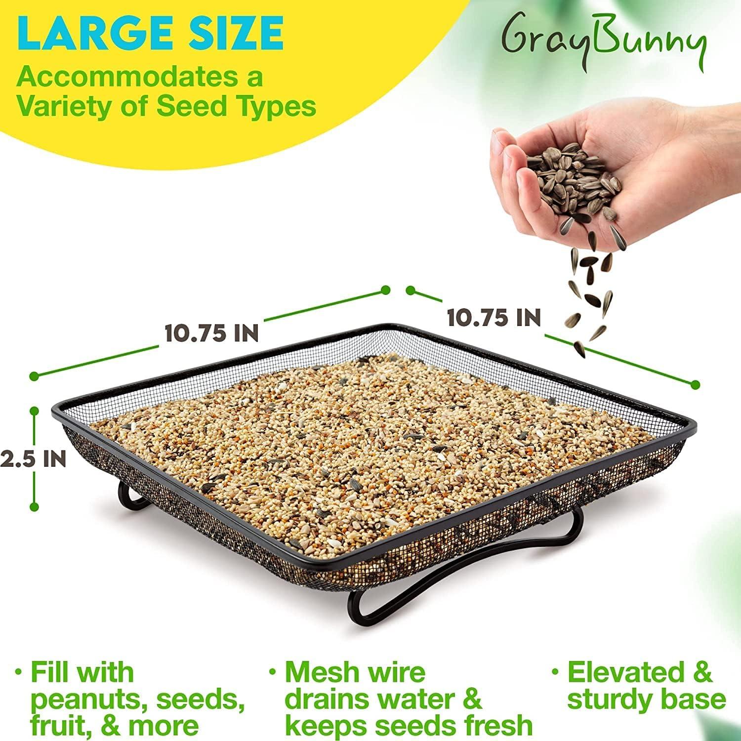 Bandeja Alimentadora de Aves Gray Bunny 27.3x27.3 cm Metal