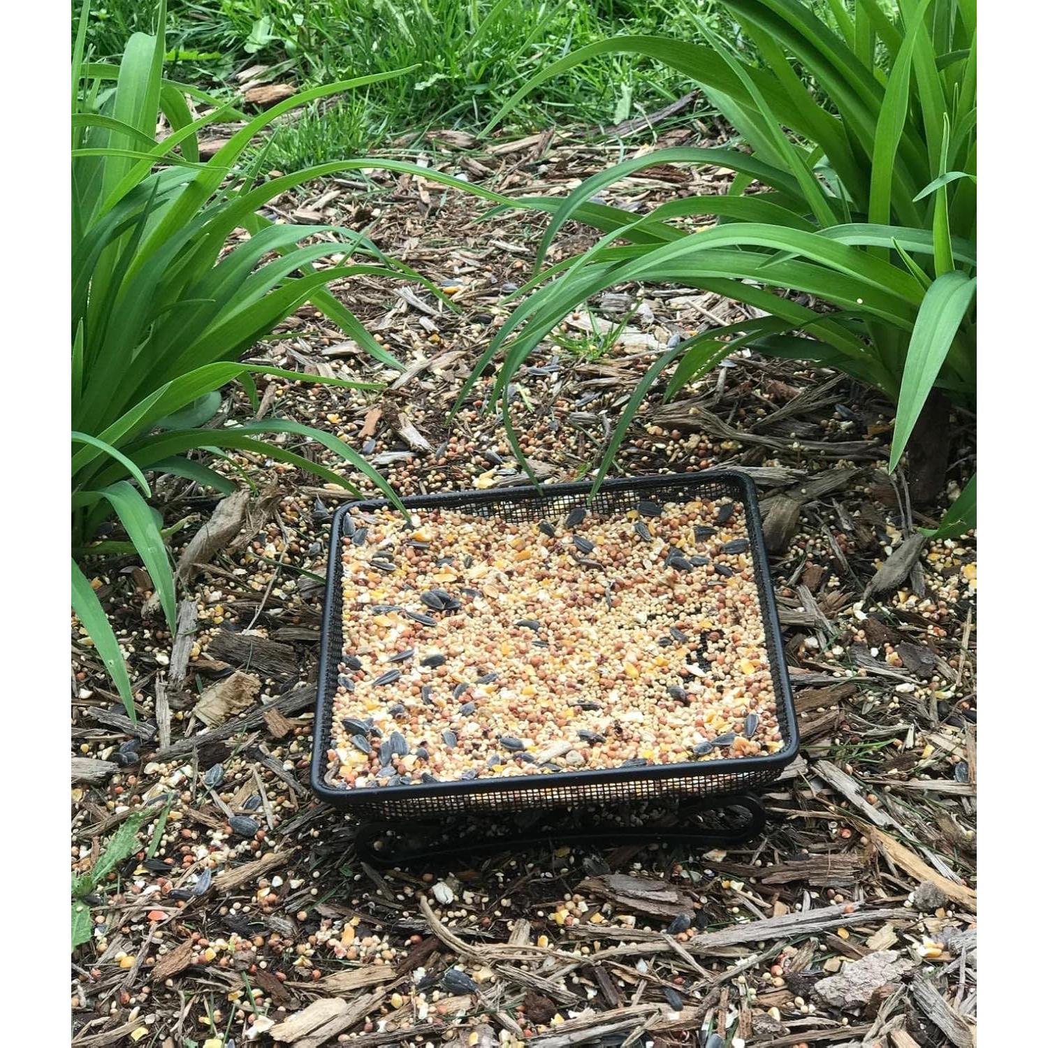 Bandeja Alimentador de Aves Aelean 20cm Metal Negra