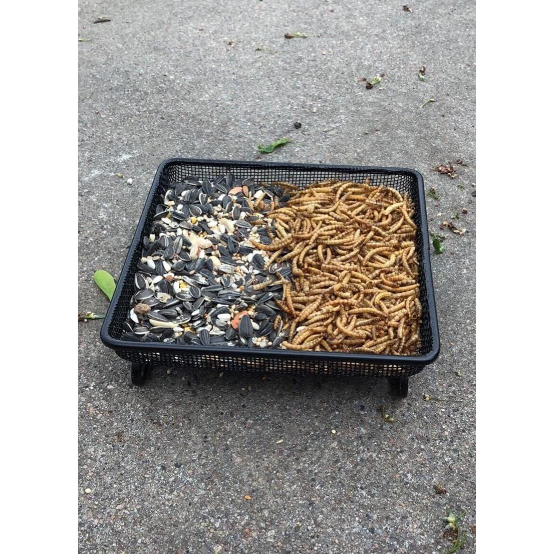 Bandeja Alimentador de Aves Aelean 20cm Metal Negra