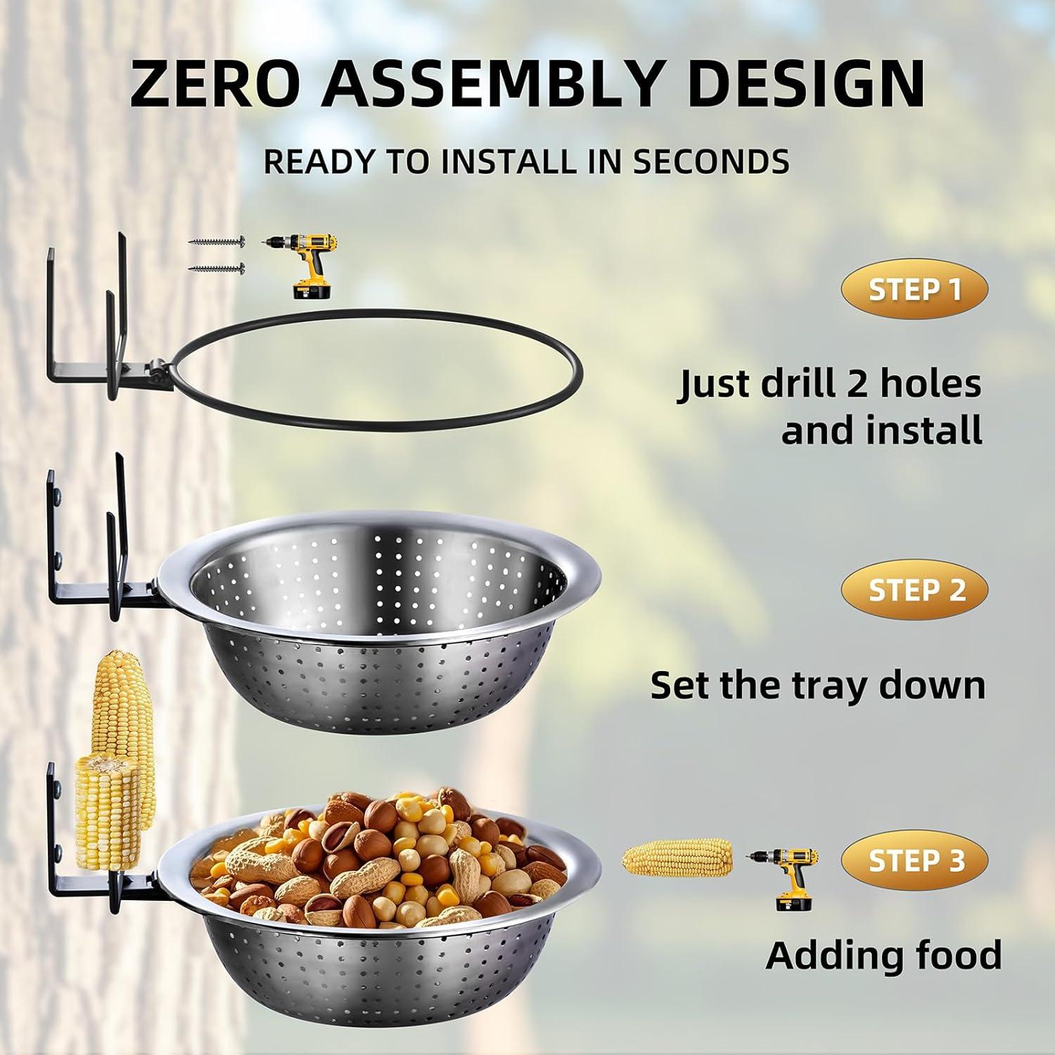 Comedero para Ardillas Hanyinails Acero Inoxidable 21.6 cm