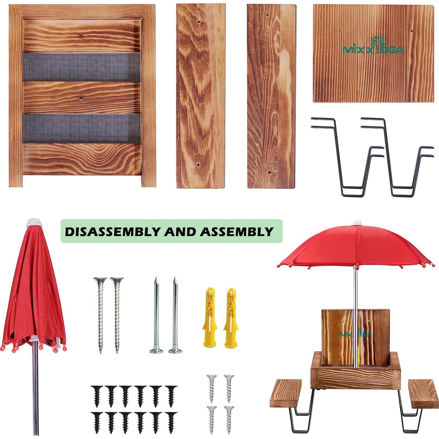 Alimentador de Ardillas MIXXIDEA de Madera 30x20x37 cm