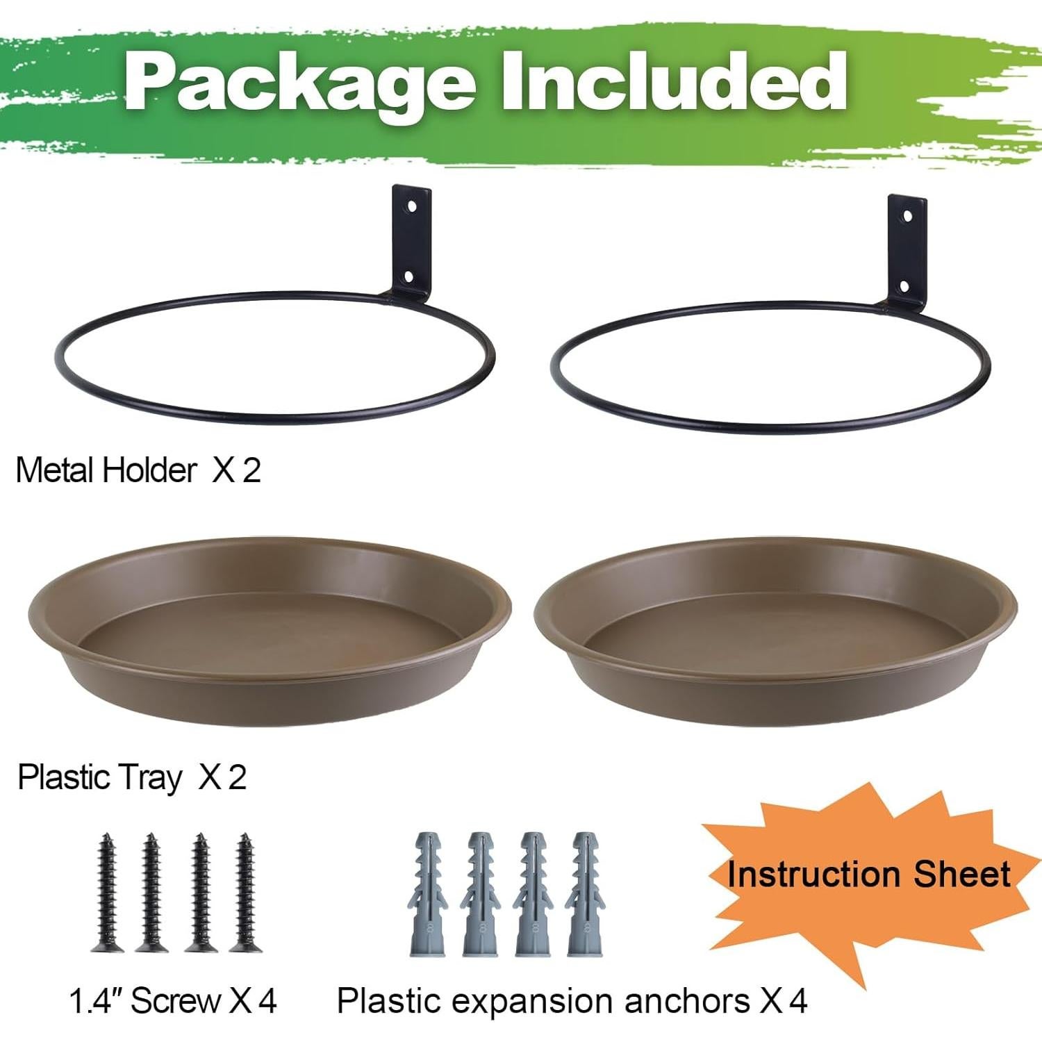 Paquete de 2 bandejas para aves FAHAWEL 21.3 cm plástico