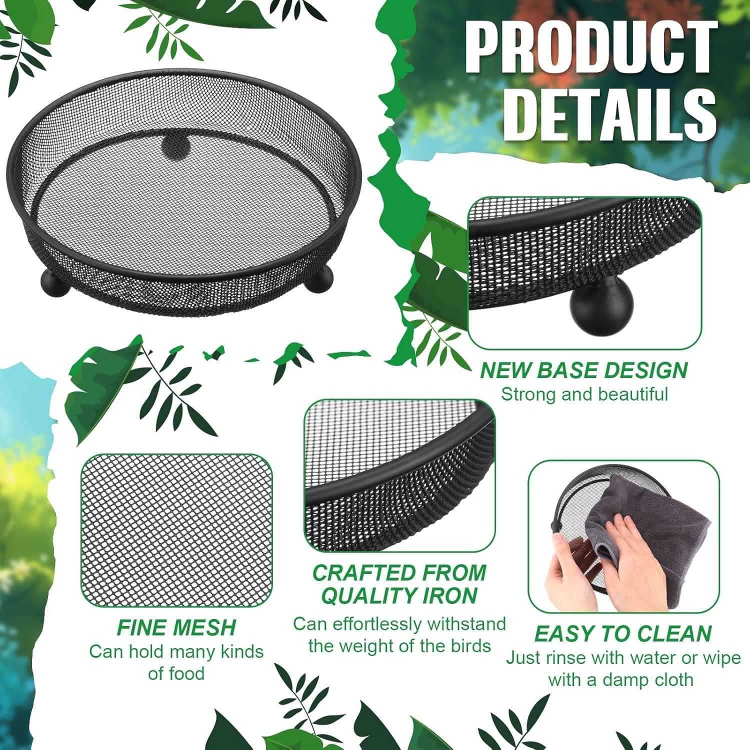 Comedero para Aves Nuogo 4 Pcs Redondo 17.99 cm Metal Antióxido