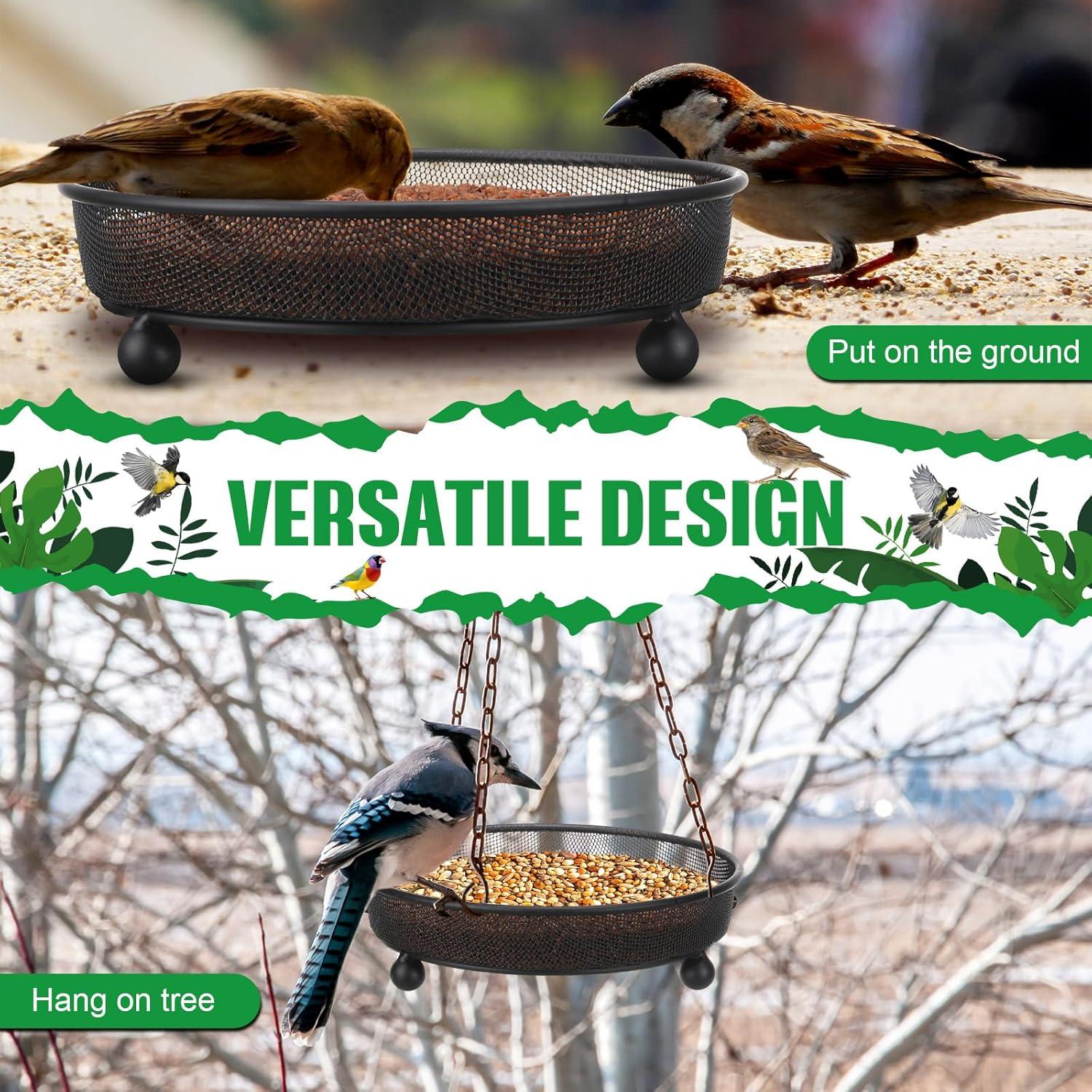 Comedero para Aves Nuogo 4 Pcs Redondo 17.99 cm Metal Antióxido