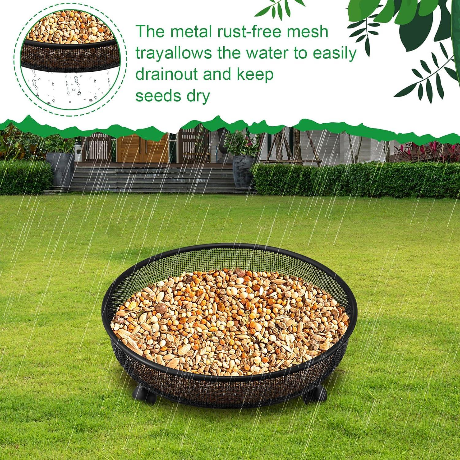 Comedero para Aves Nuogo 4 Pcs Redondo 17.99 cm Metal Antióxido