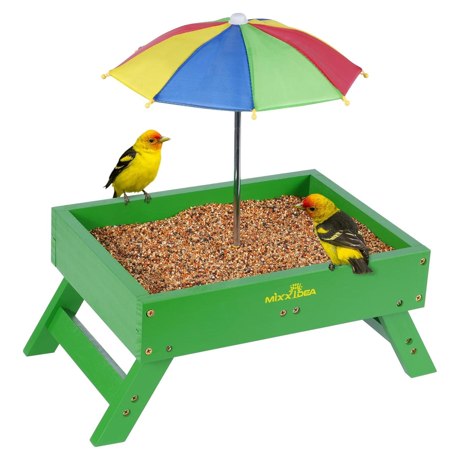 Comedero para Aves MIXXIDEA con Sombrilla 1.36 kg Verde