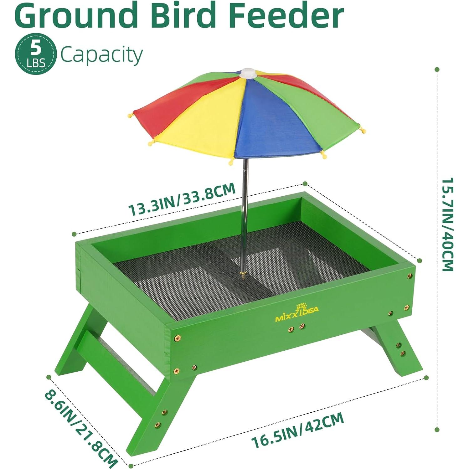 Comedero para Aves MIXXIDEA con Sombrilla 1.36 kg Verde