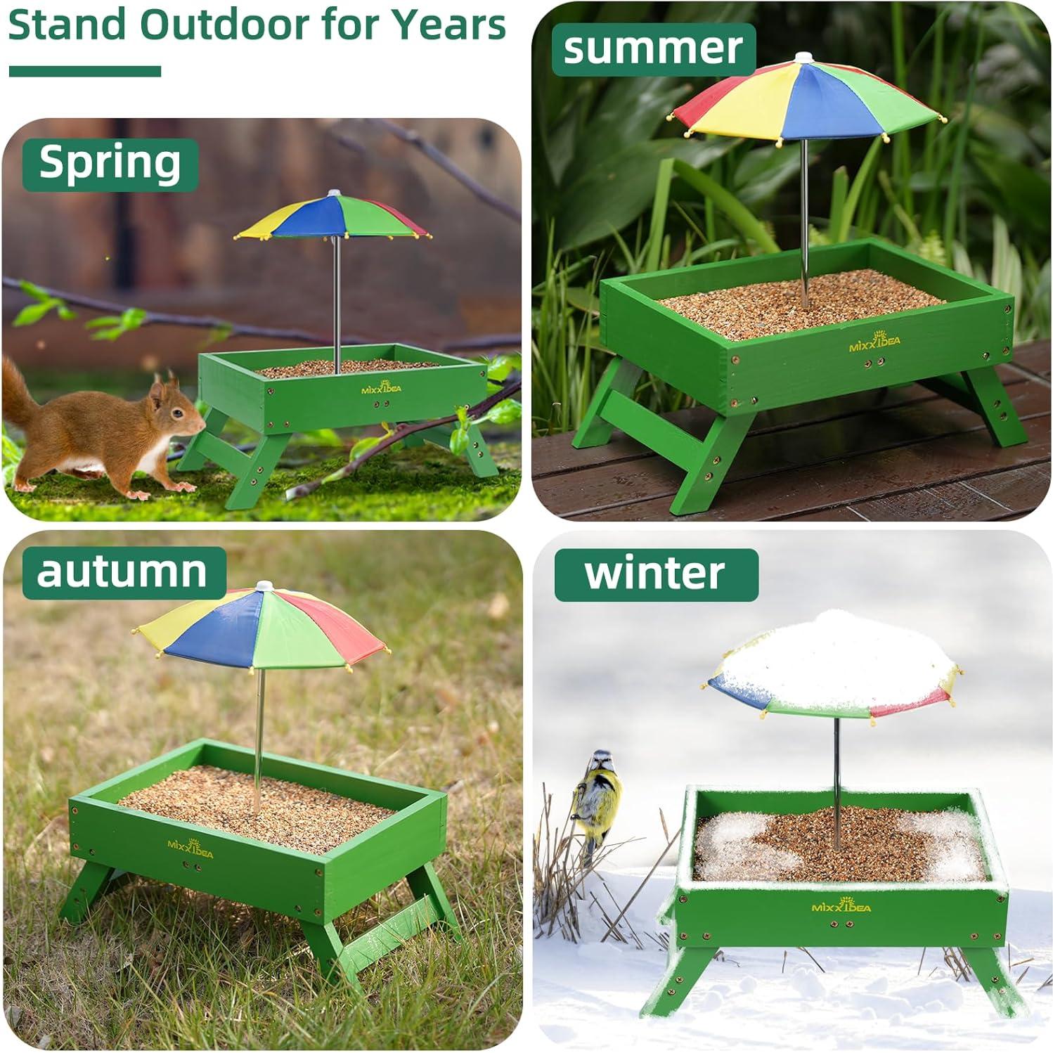 Comedero para Aves MIXXIDEA con Sombrilla 1.36 kg Verde